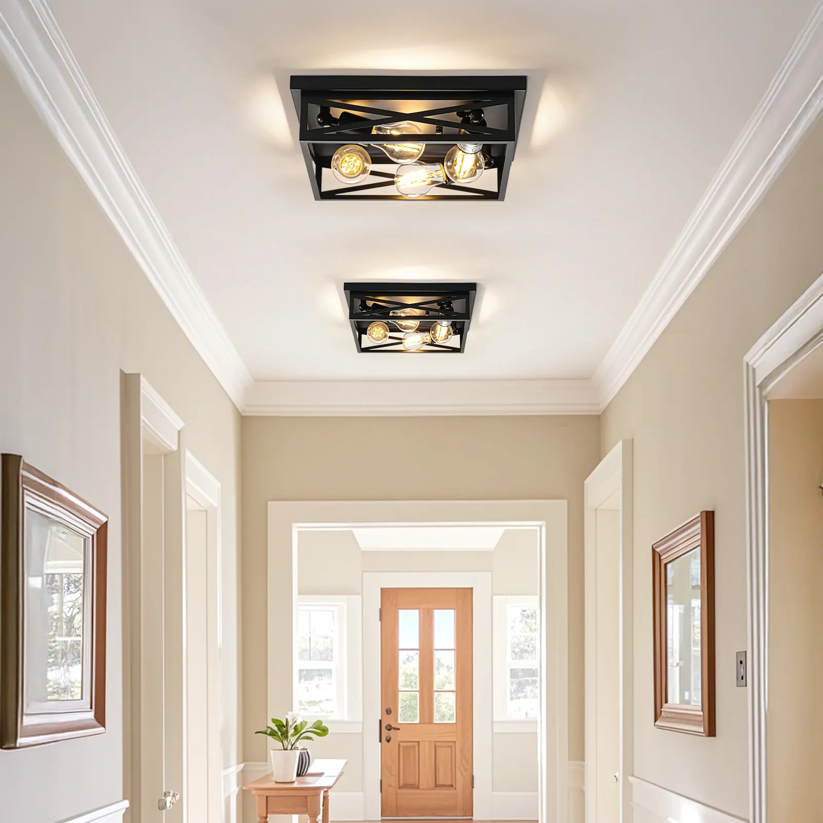 Modern 4-Light Flush Mount Ceiling Light (2-Pack)