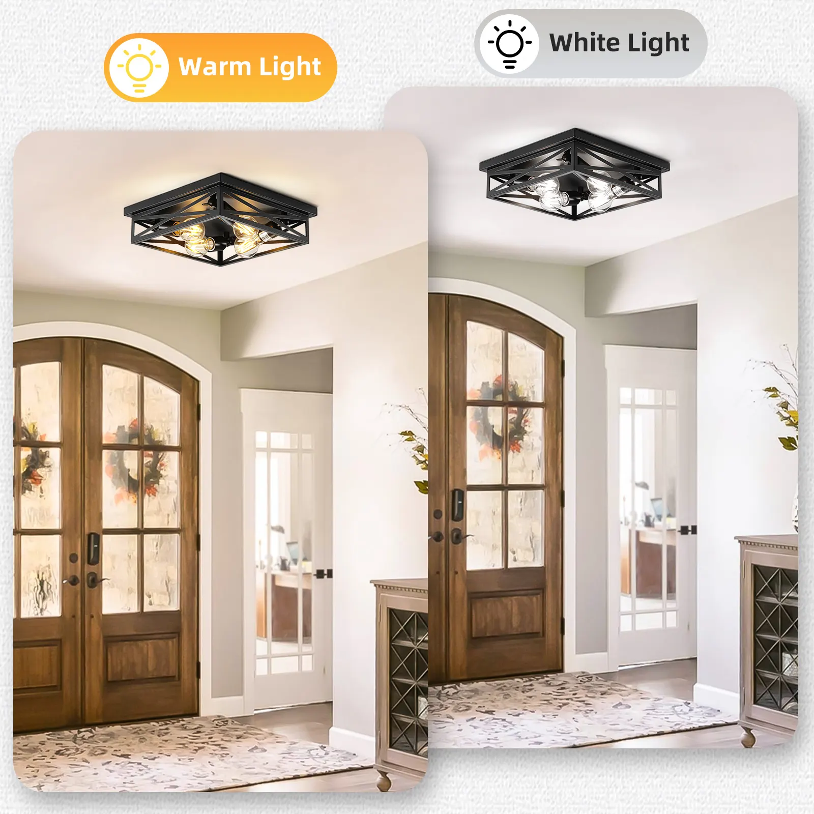 Modern 4-Light Flush Mount Ceiling Light (2-Pack), image 6 of 7