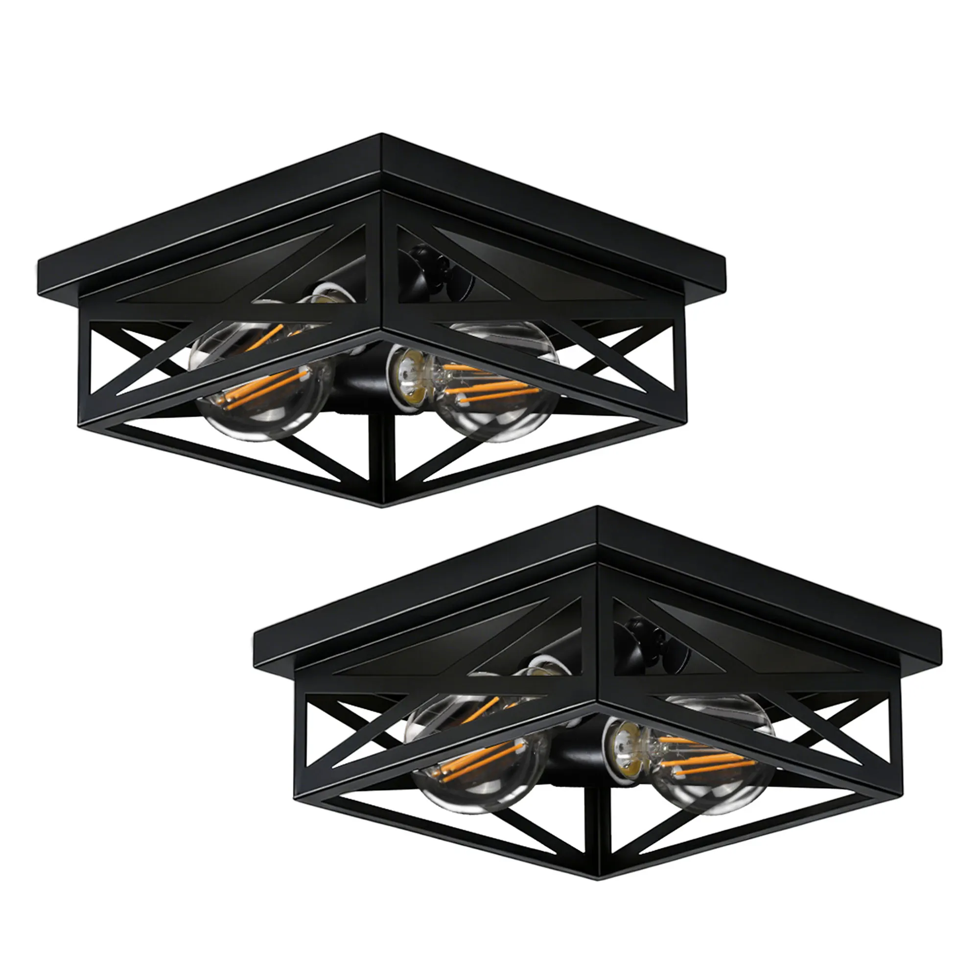 Modern 2-Light Flush Mount Ceiling Light (2-Pack), image 7 of 10