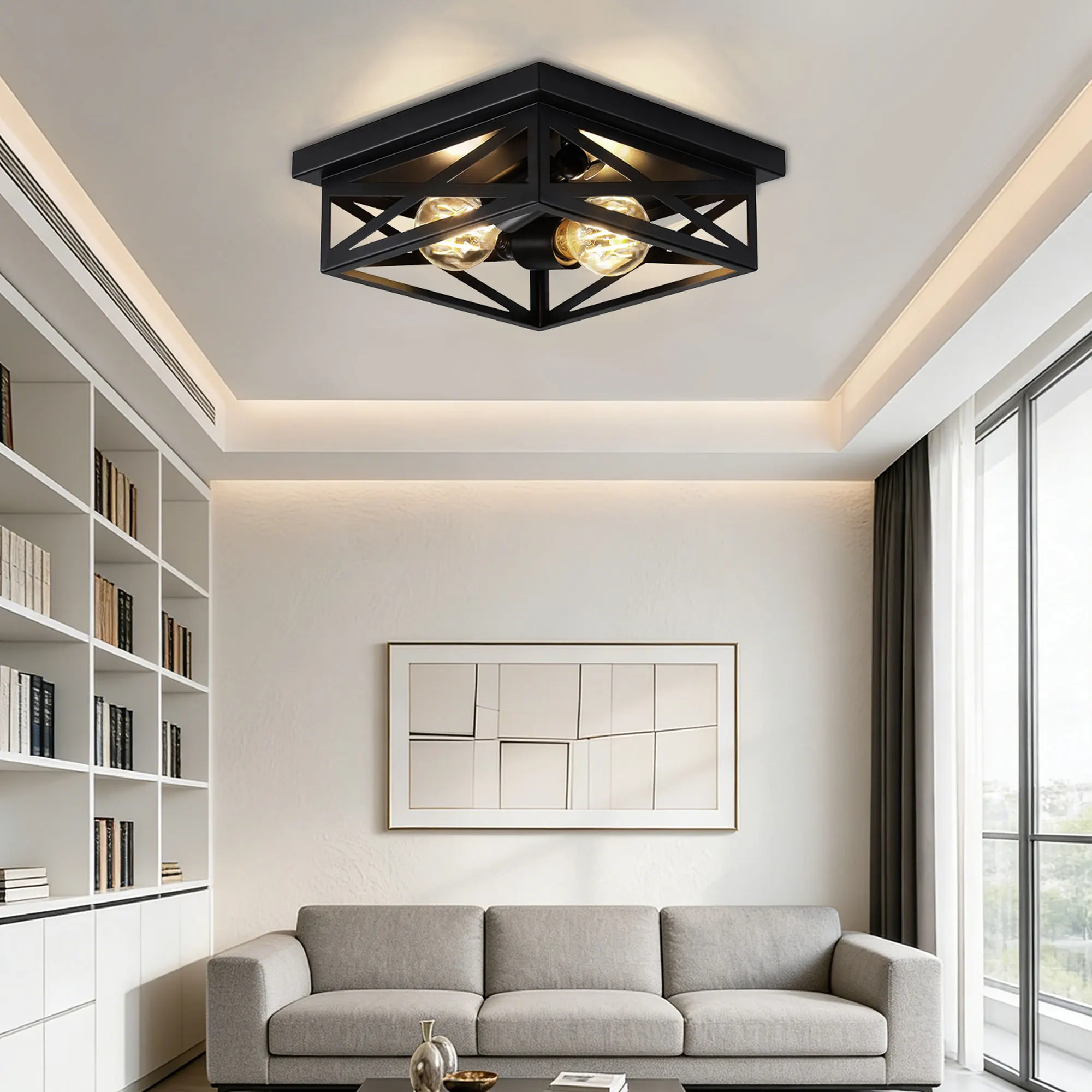 Modern 2-Light Flush Mount Ceiling Light (2-Pack)
