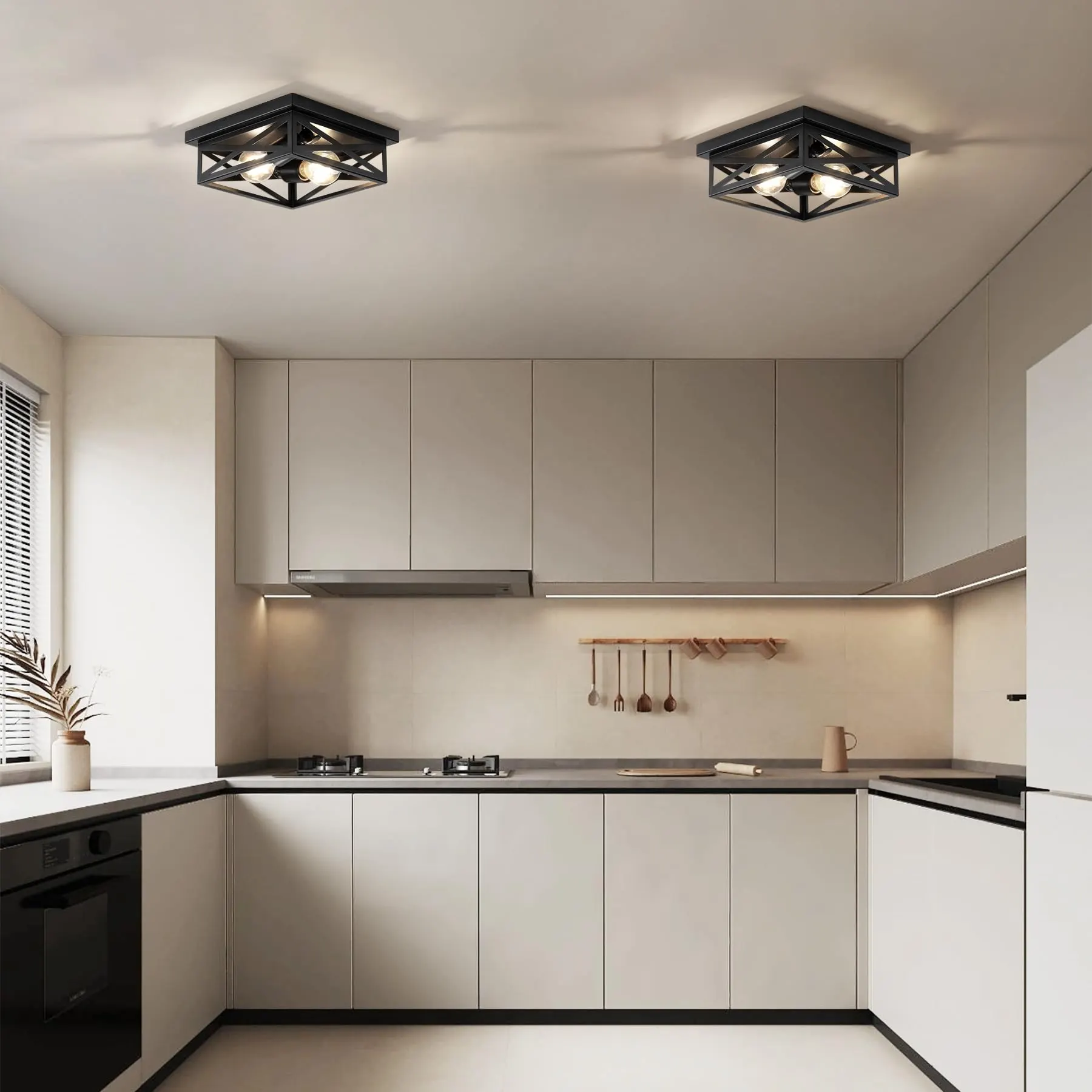 Modern 2-Light Flush Mount Ceiling Light (2-Pack), image 9 of 10