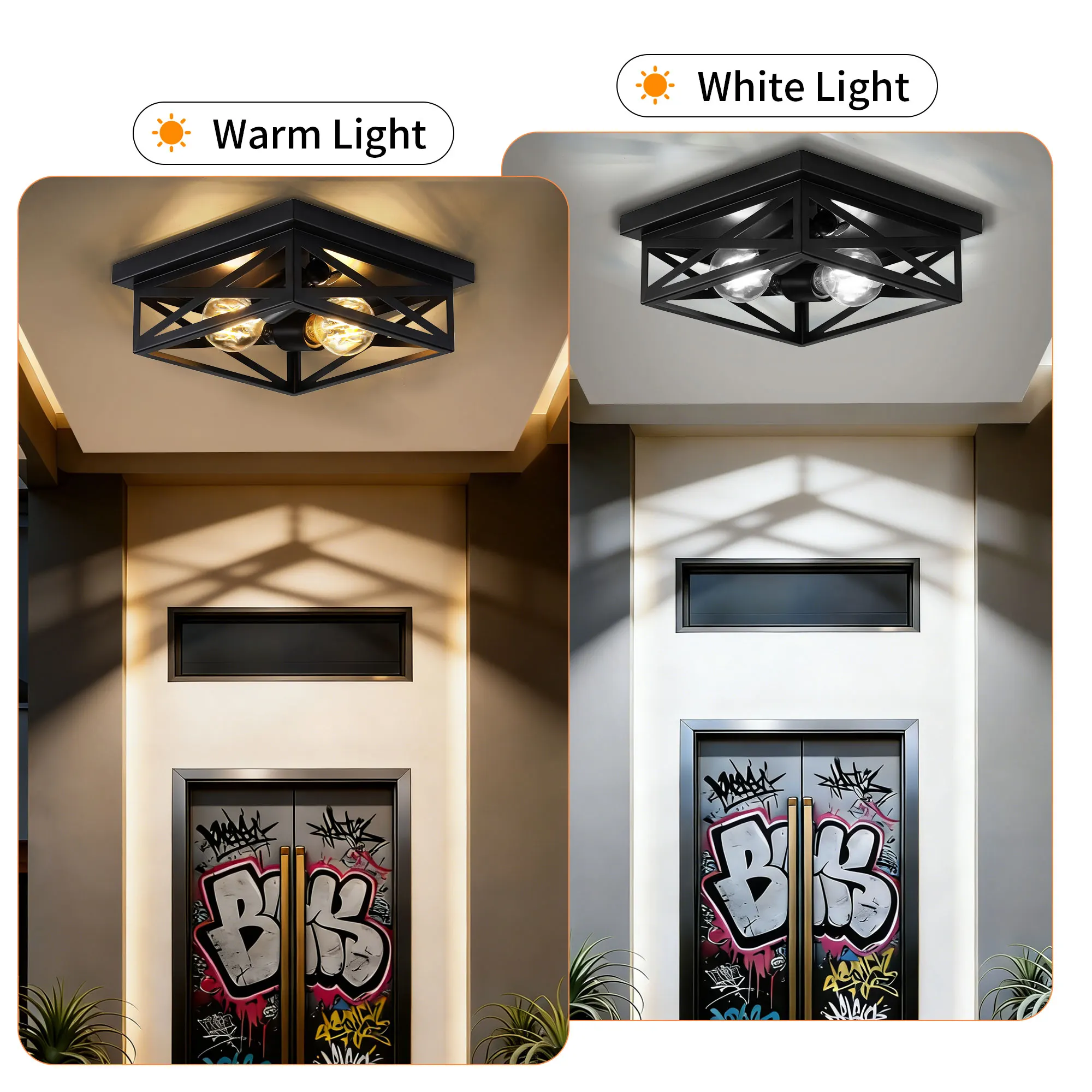 Modern 2-Light Flush Mount Ceiling Light (2-Pack), image 10 of 10