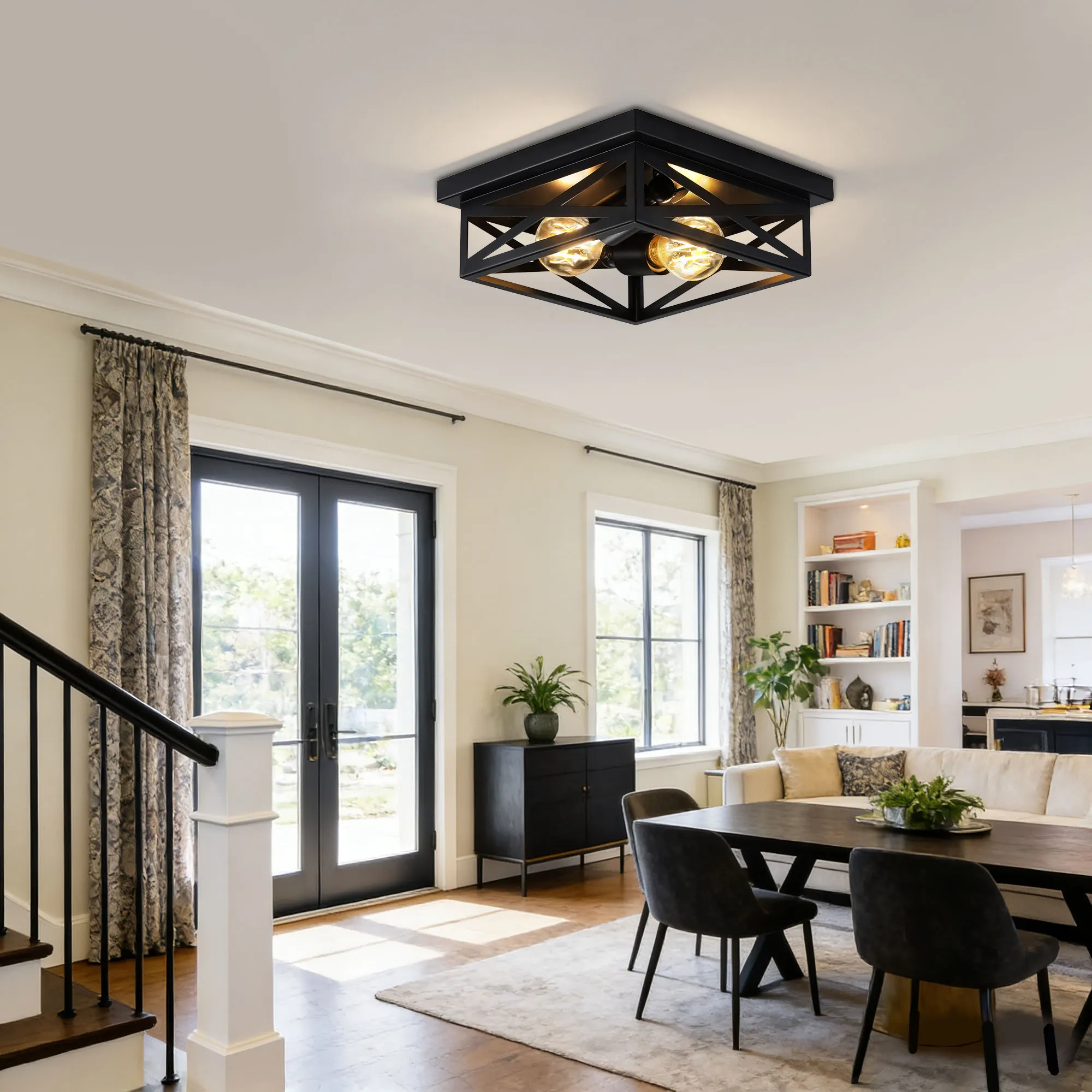 Modern 2-Light Flush Mount Ceiling Light (2-Pack), image 6 of 10