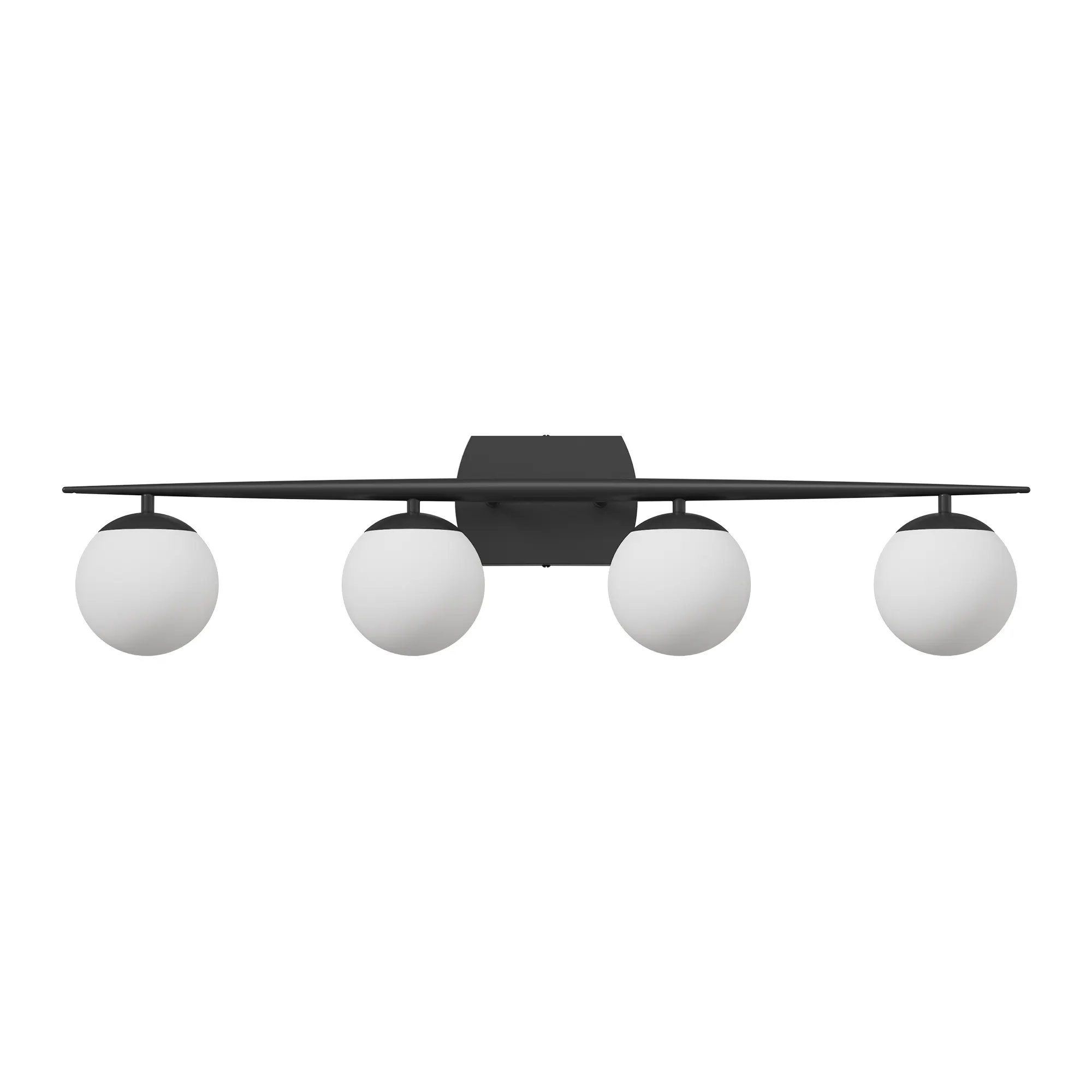 Modern Black 4-Light Glass Vanity Light, image 6 of 7