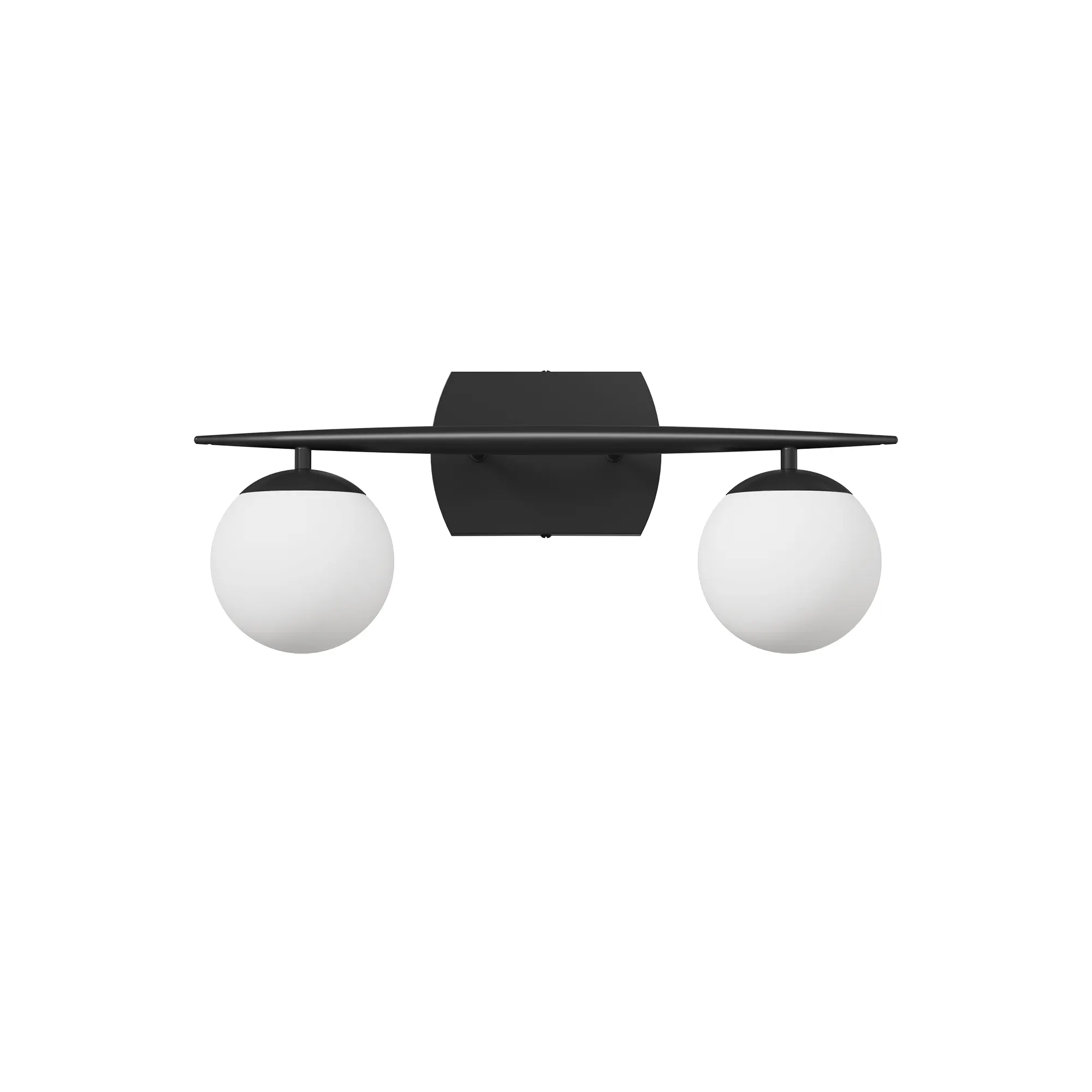 Modern Black 2-Light Glass Vanity Light, image 7 of 7