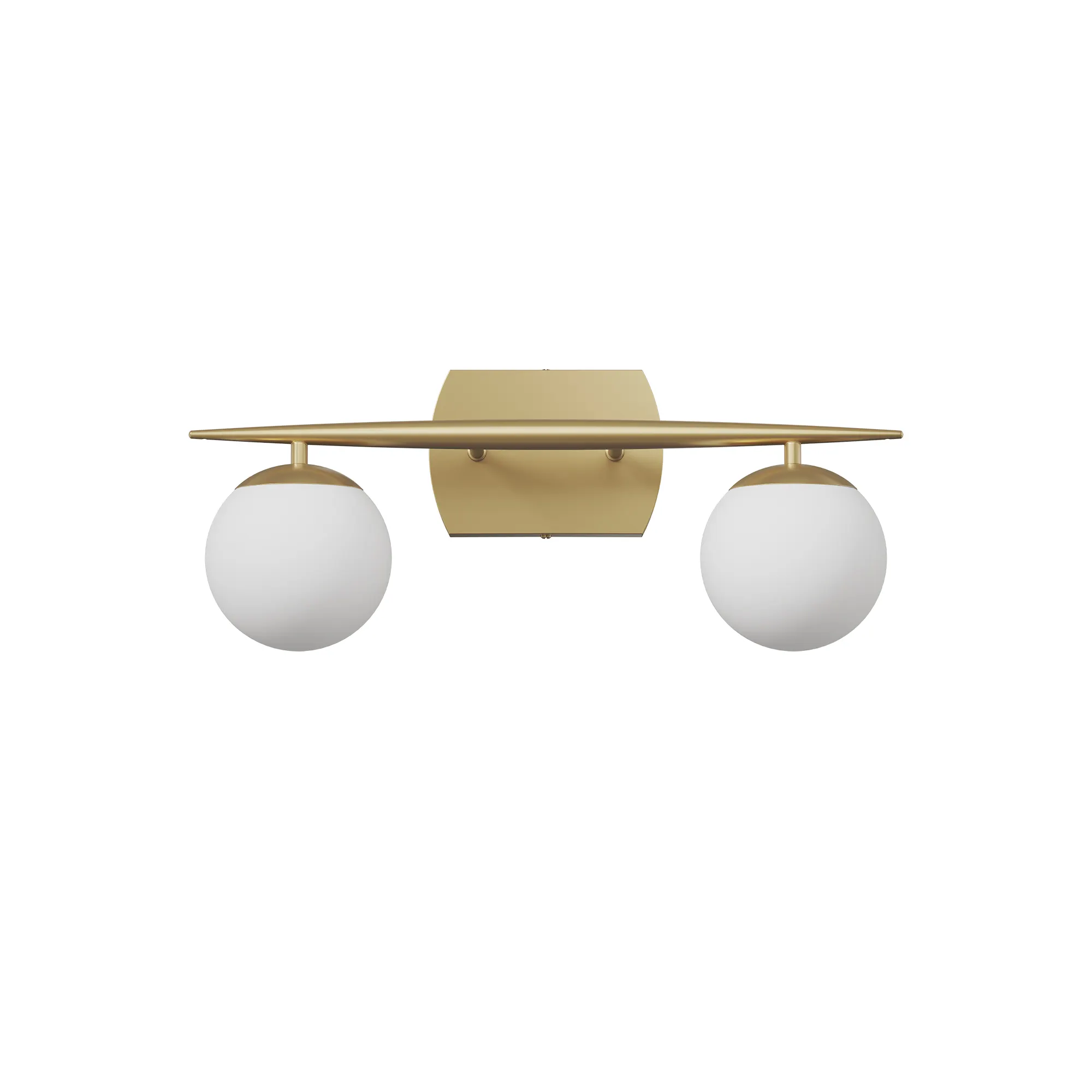 Modern Gold 2-Light Glass Vanity Light, image 6 of 7