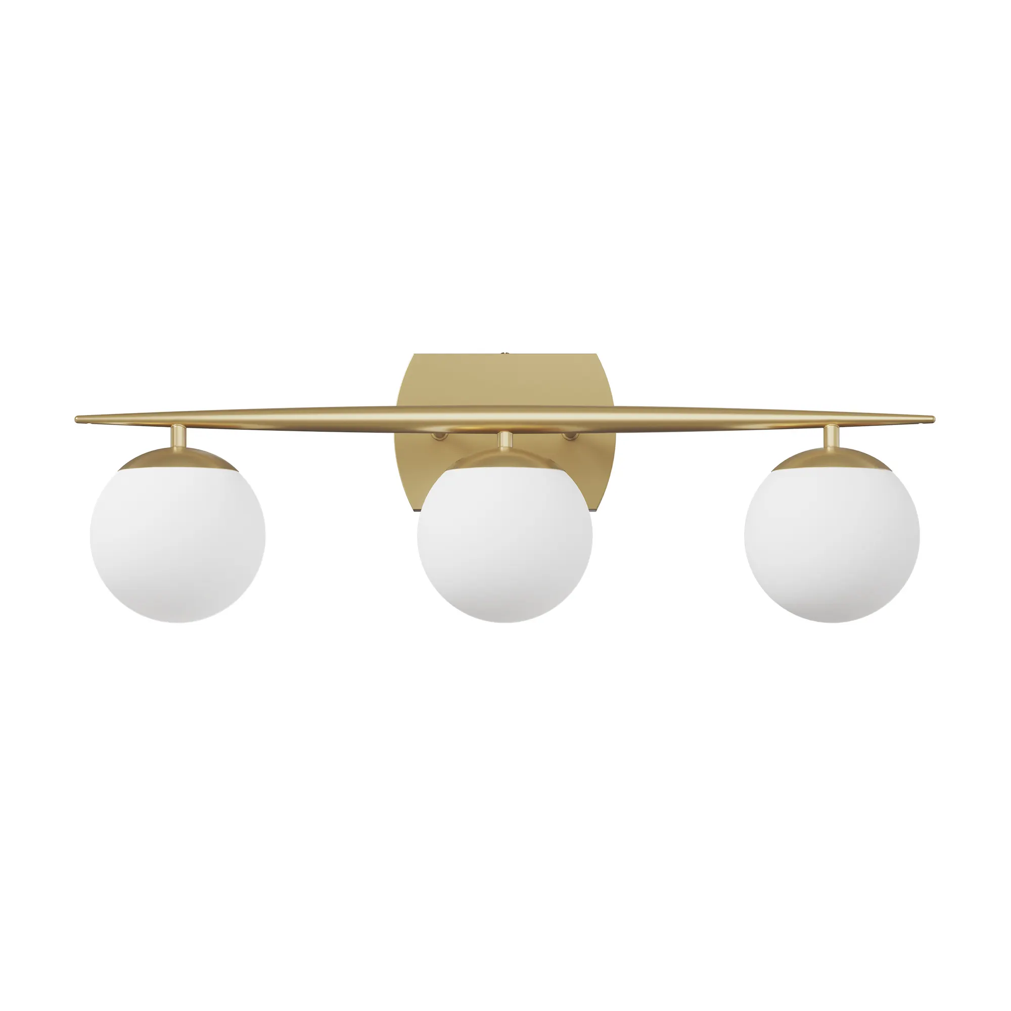 Modern Gold 3-Light Glass Vanity Light, image 7 of 7