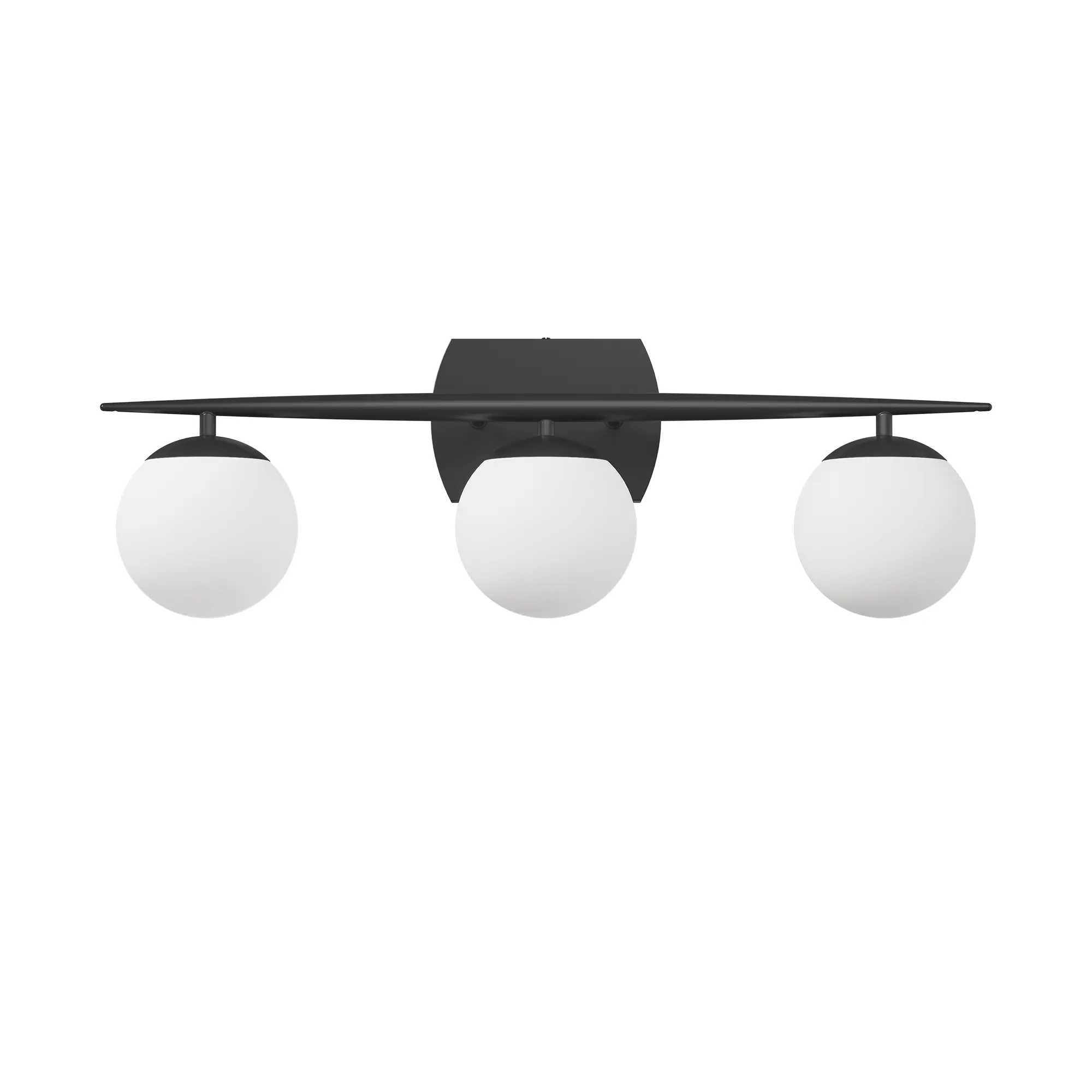Modern Black 3-Light Glass Vanity Light, image 7 of 7