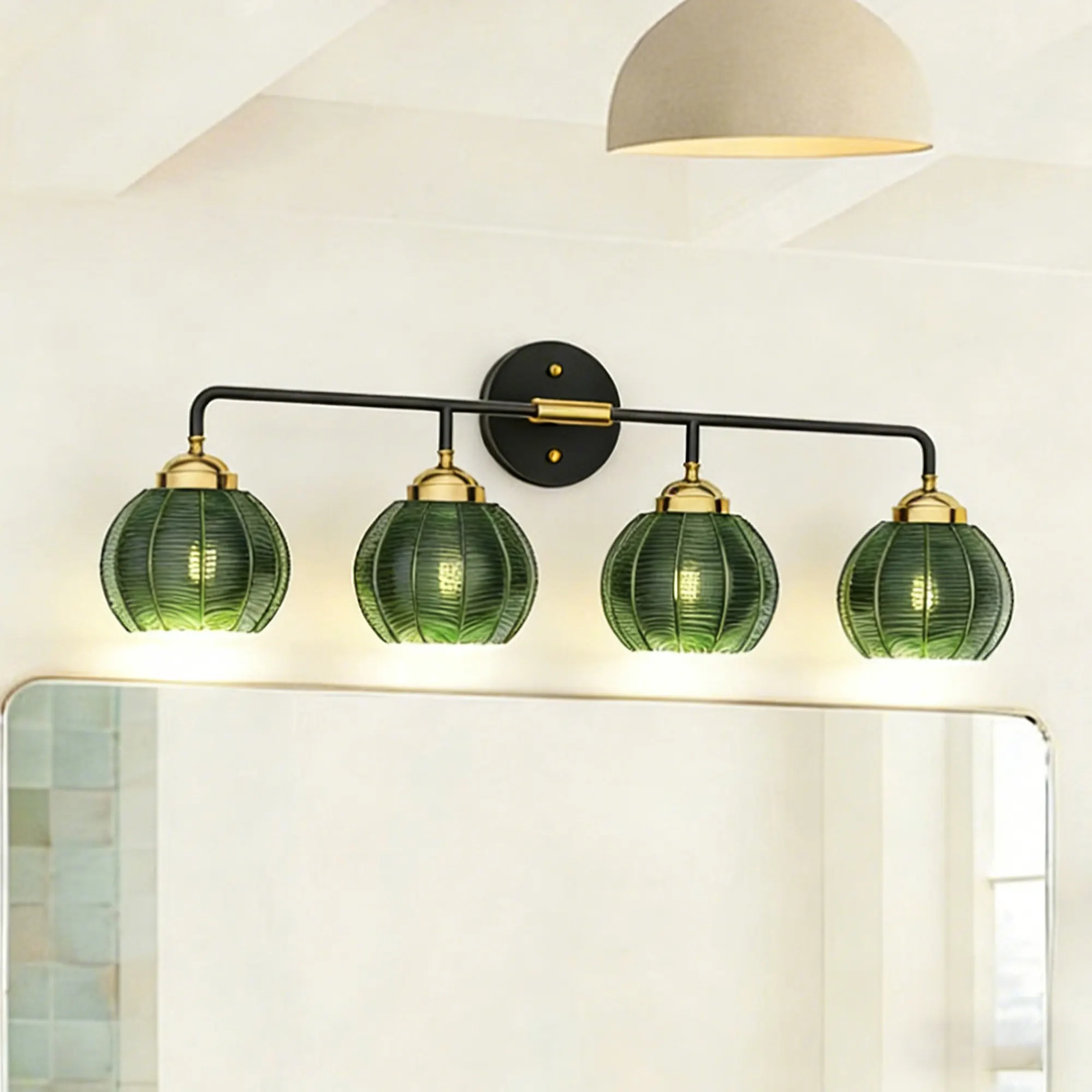 Modern 4-Light Glass Vanity Light, image 8 of 10