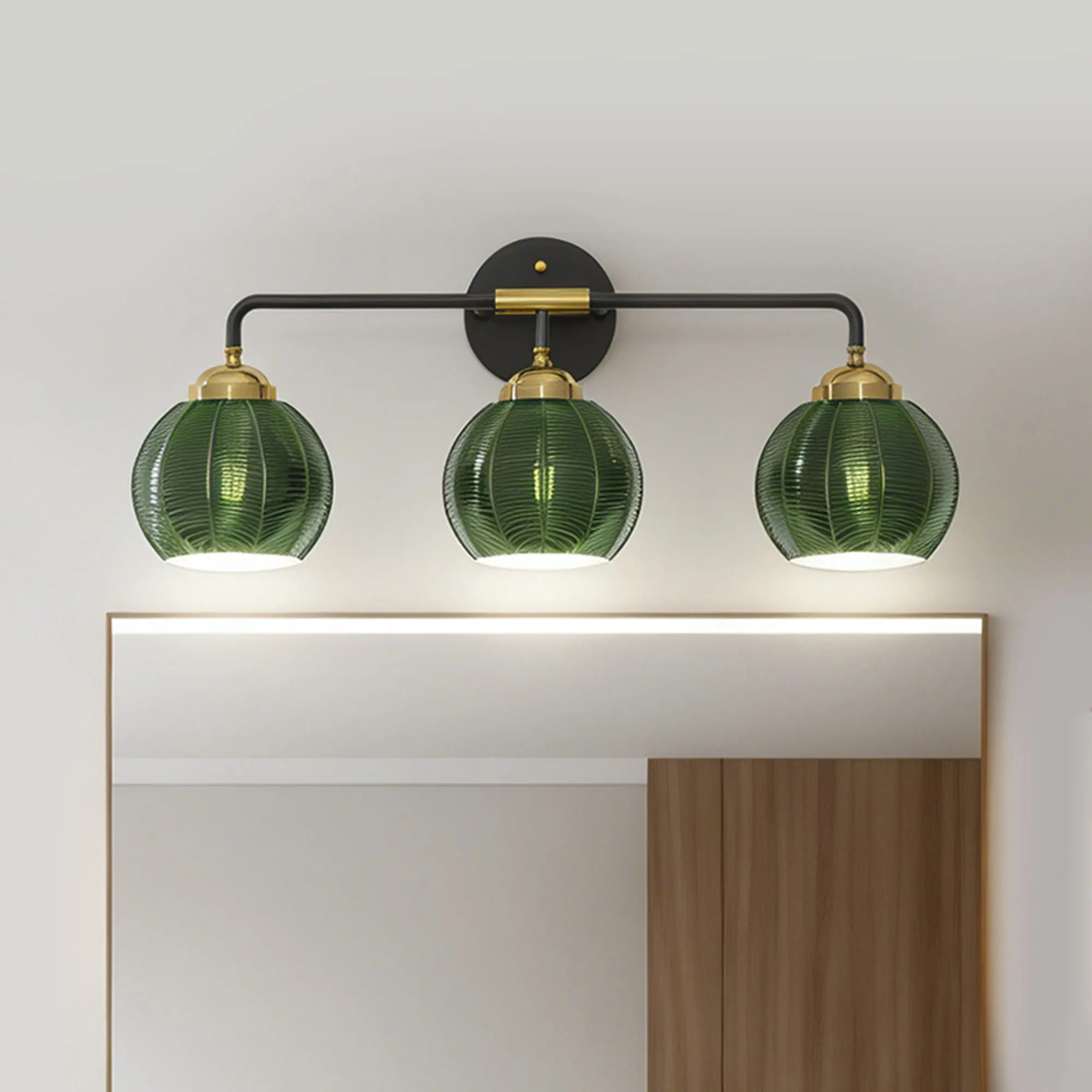 Modern 3-Light Glass Vanity Light