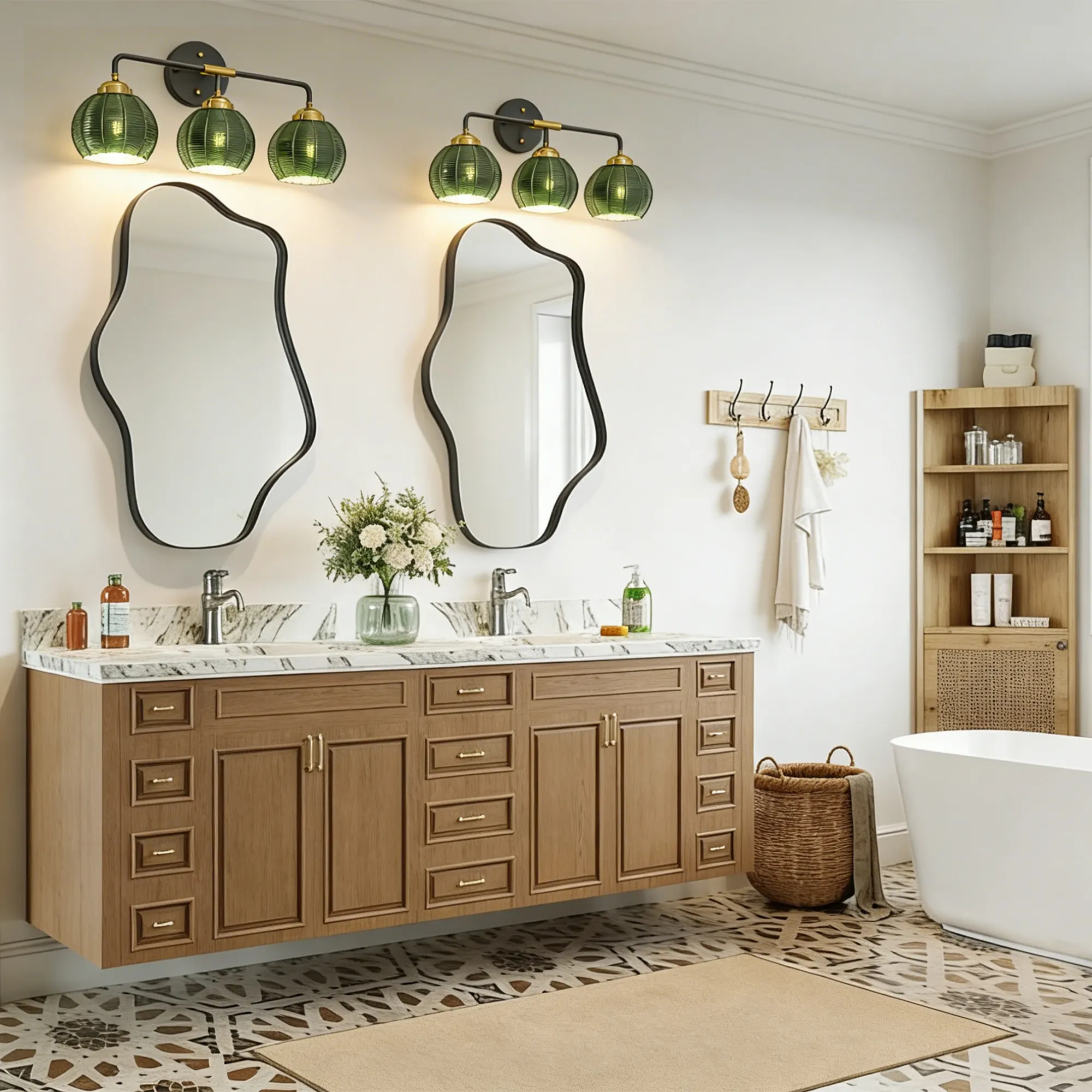 Modern 3-Light Glass Vanity Light, image 3 of 10