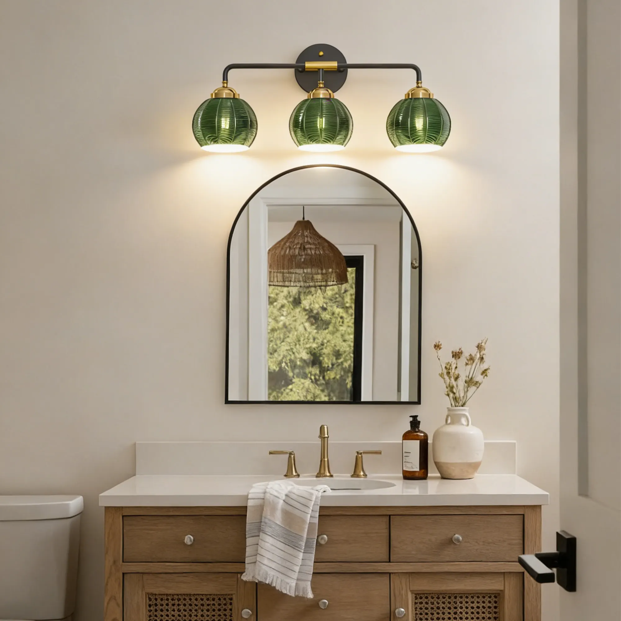 Modern 3-Light Glass Vanity Light, image 6 of 10