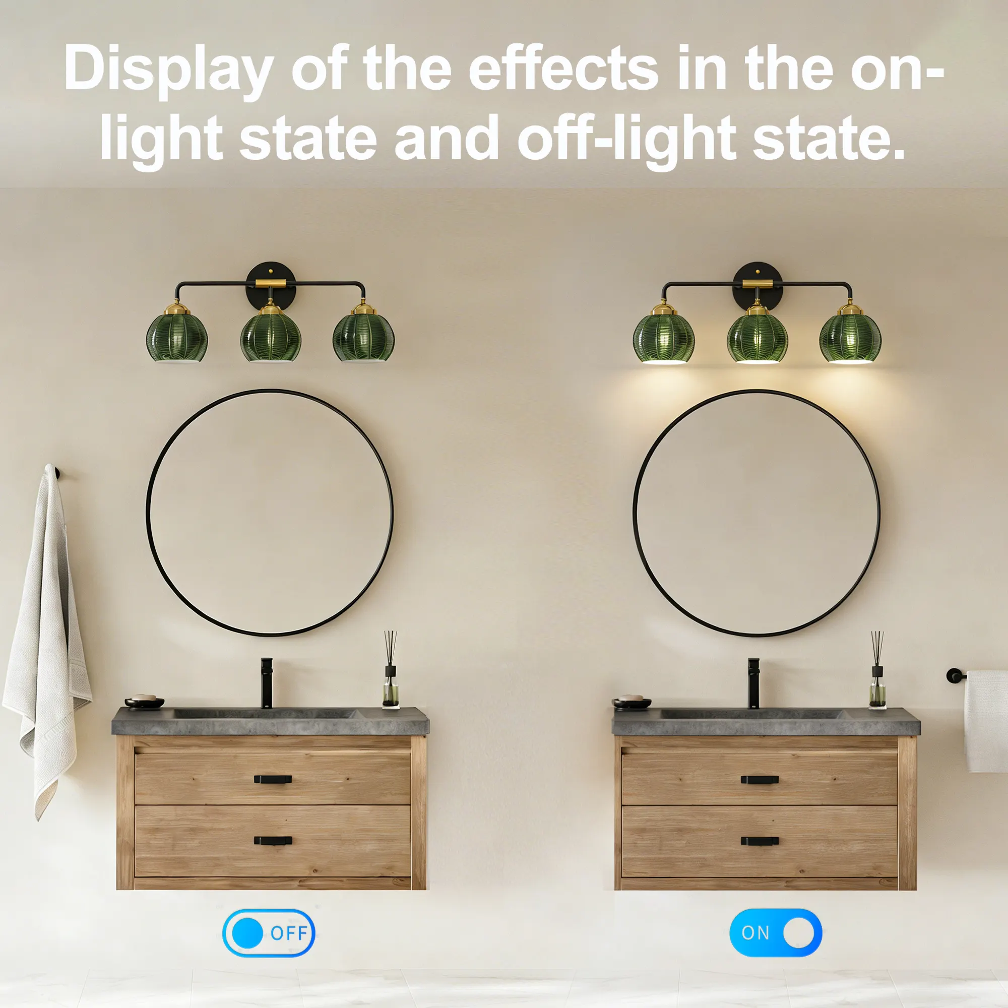 Modern 3-Light Glass Vanity Light, image 7 of 10