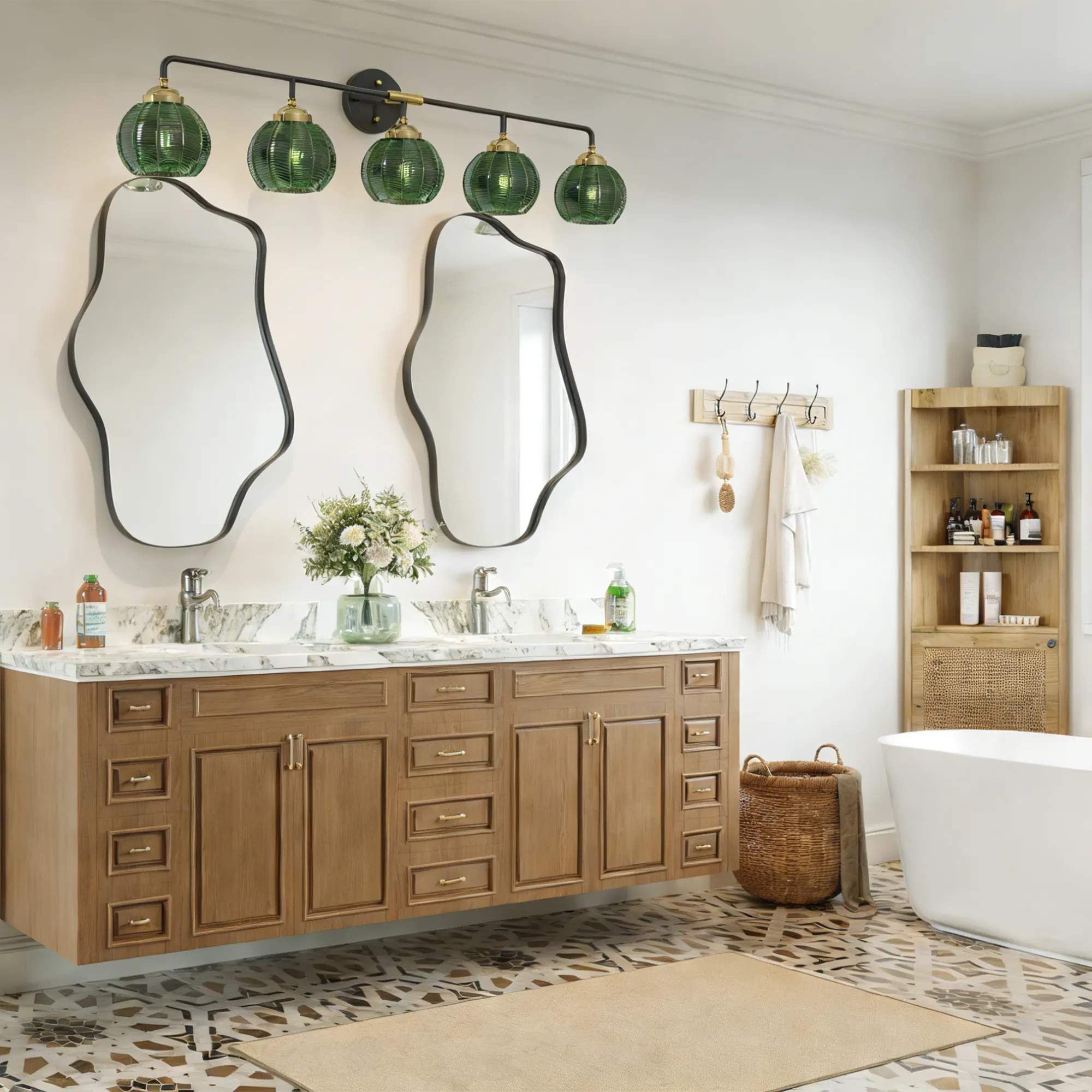 Modern 5-Light Glass Vanity Light, image 3 of 11