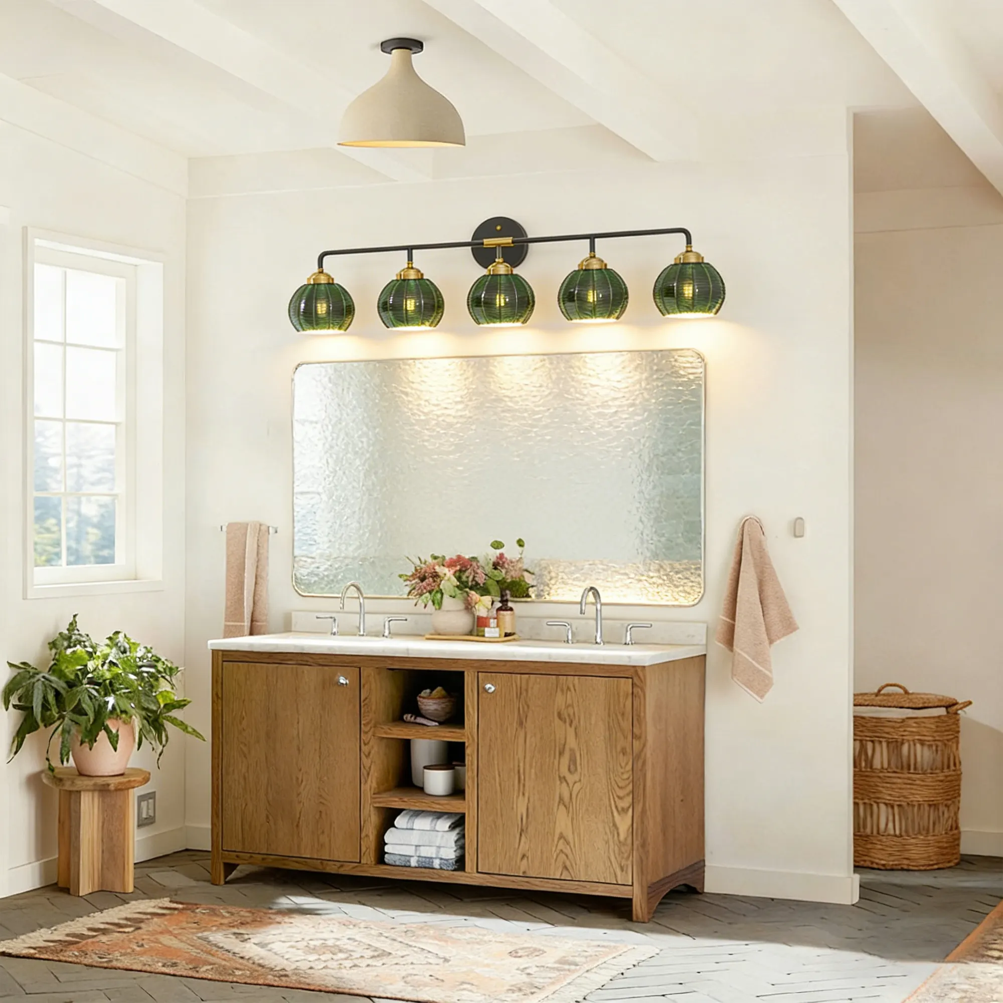 Modern 5-Light Glass Vanity Light, image 8 of 11