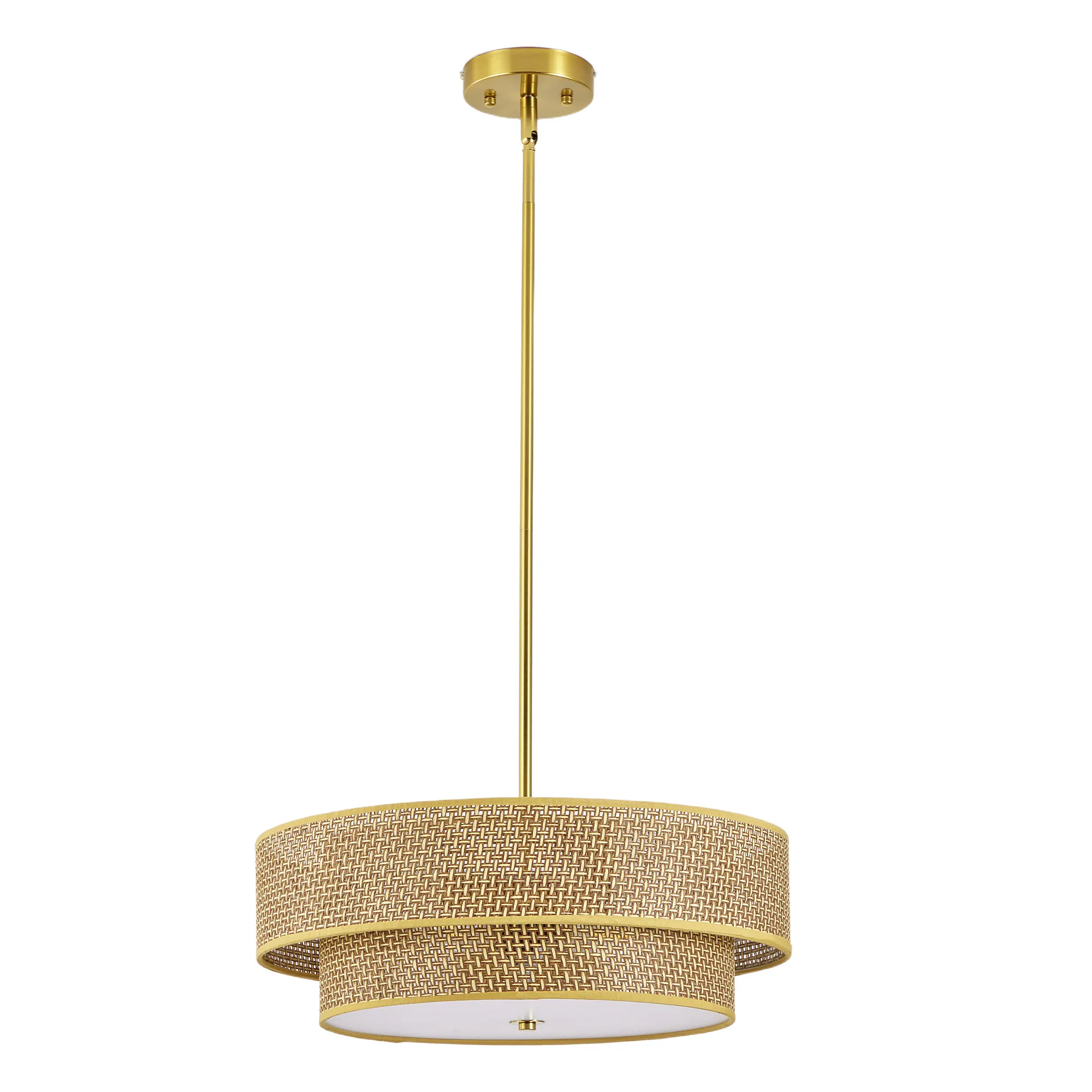 Modern Gold Linen Pendant Light, 17.7 in, image 9 of 9