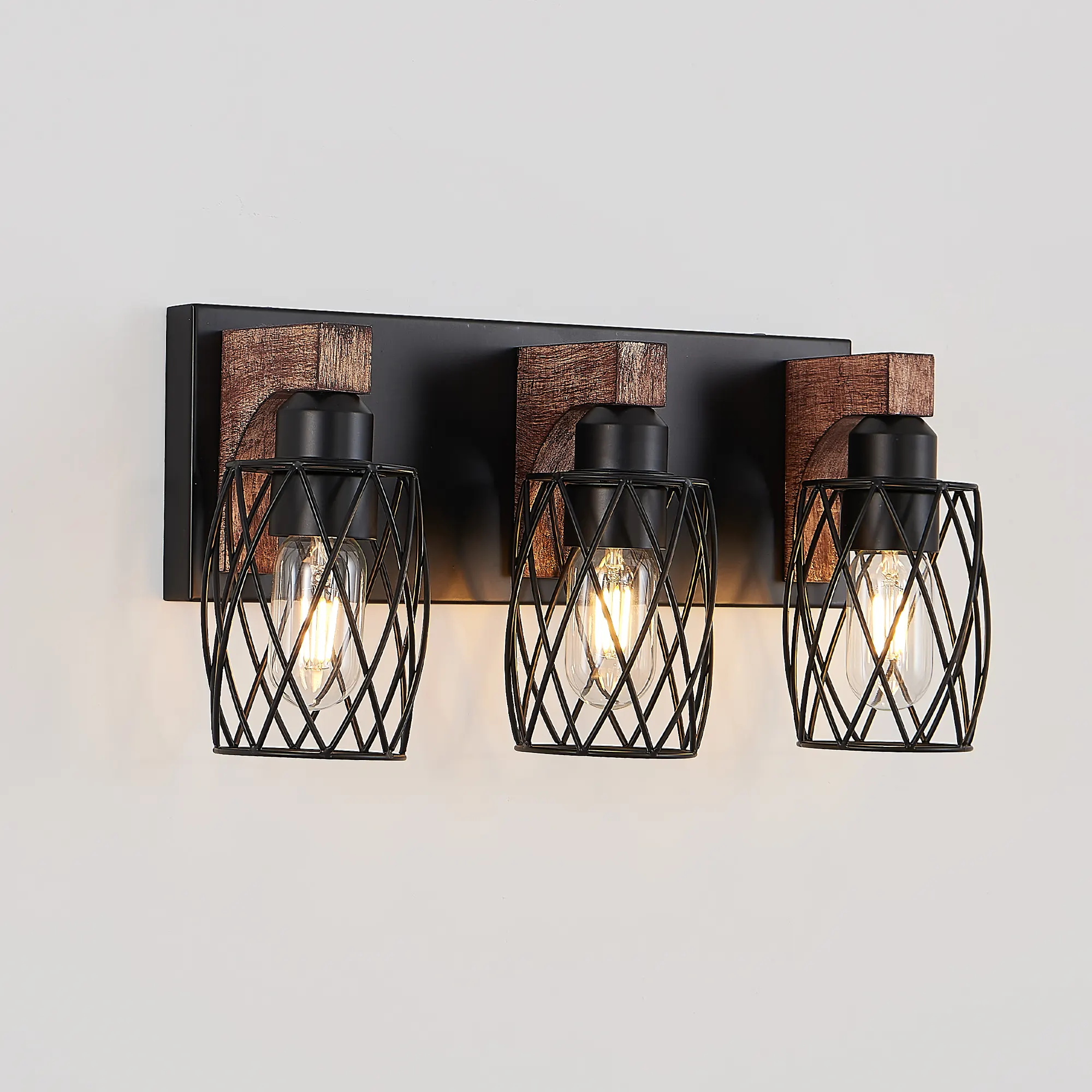 Industrial Black 3-Light Vanity Light, image 6 of 8