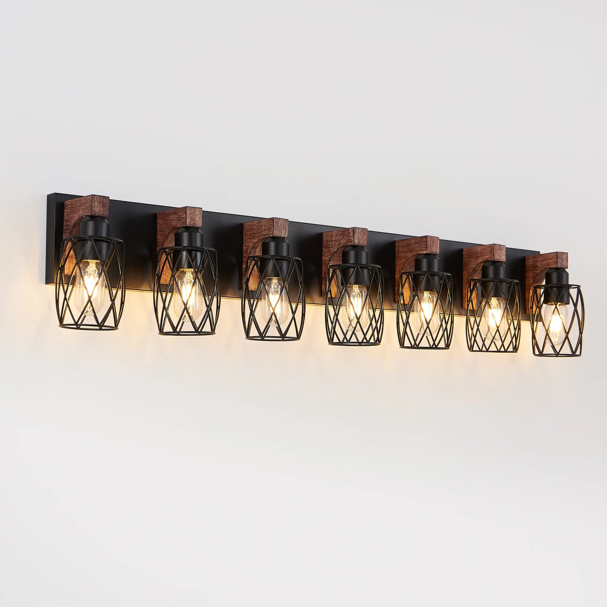 Industrial Black 7-Light Vanity Light, image 6 of 7