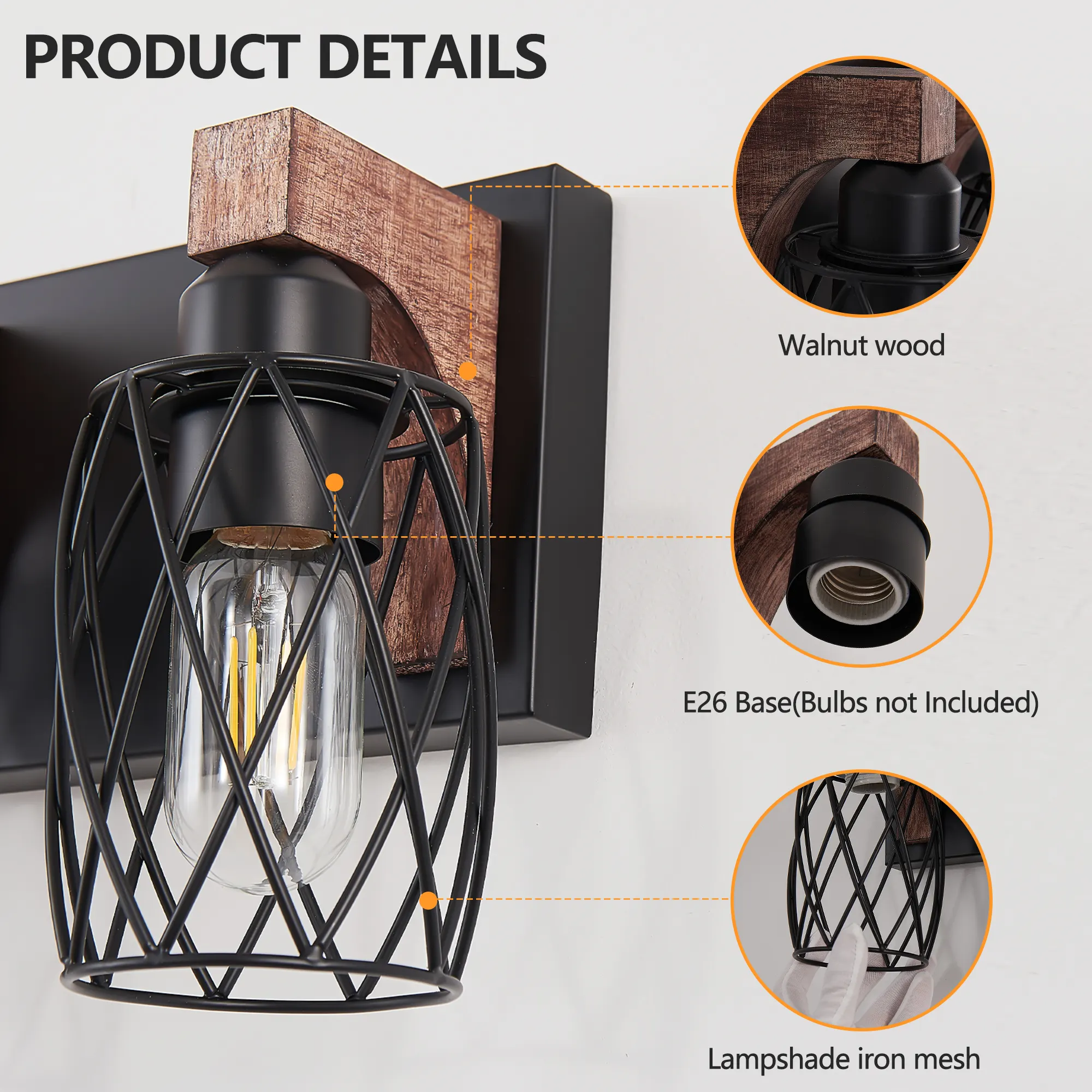 Industrial Black 5-Light Vanity Light, image 4 of 8