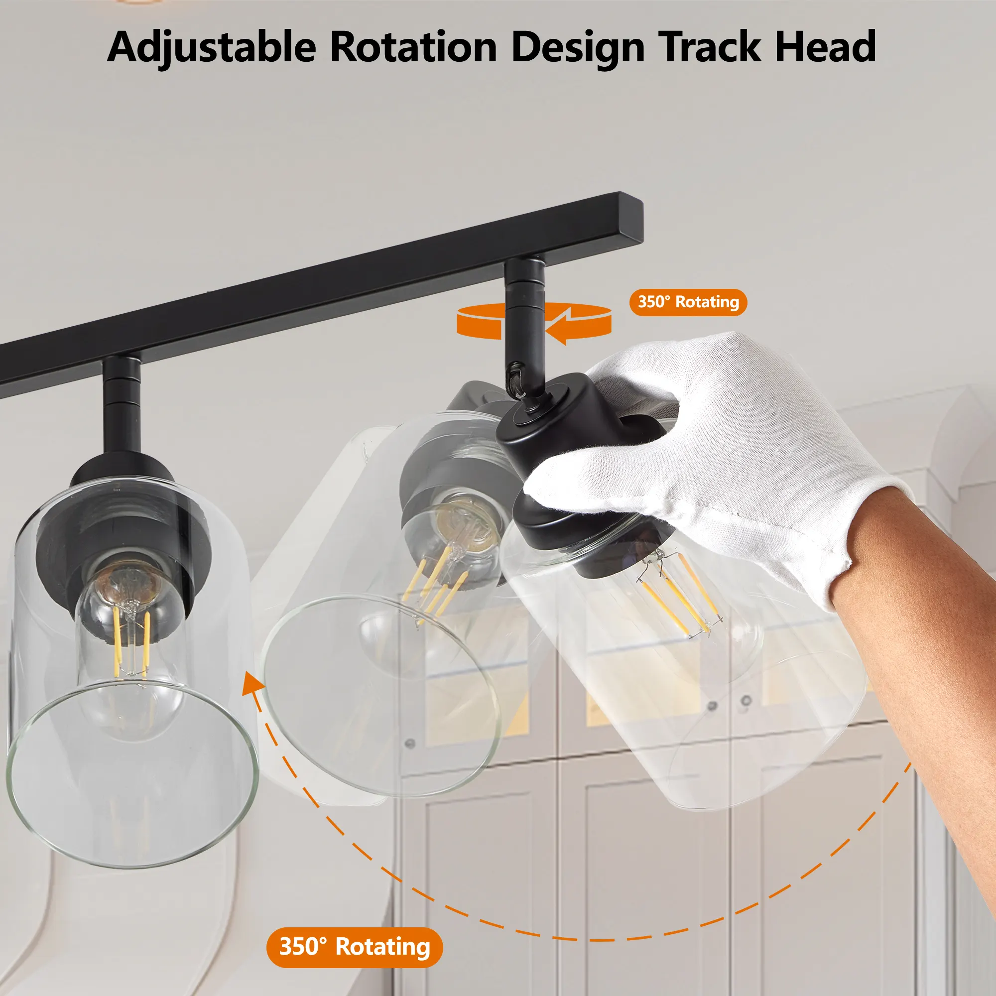 6-Light Clear Glass Semi-Flush Mount Ceiling Light, image 6 of 8