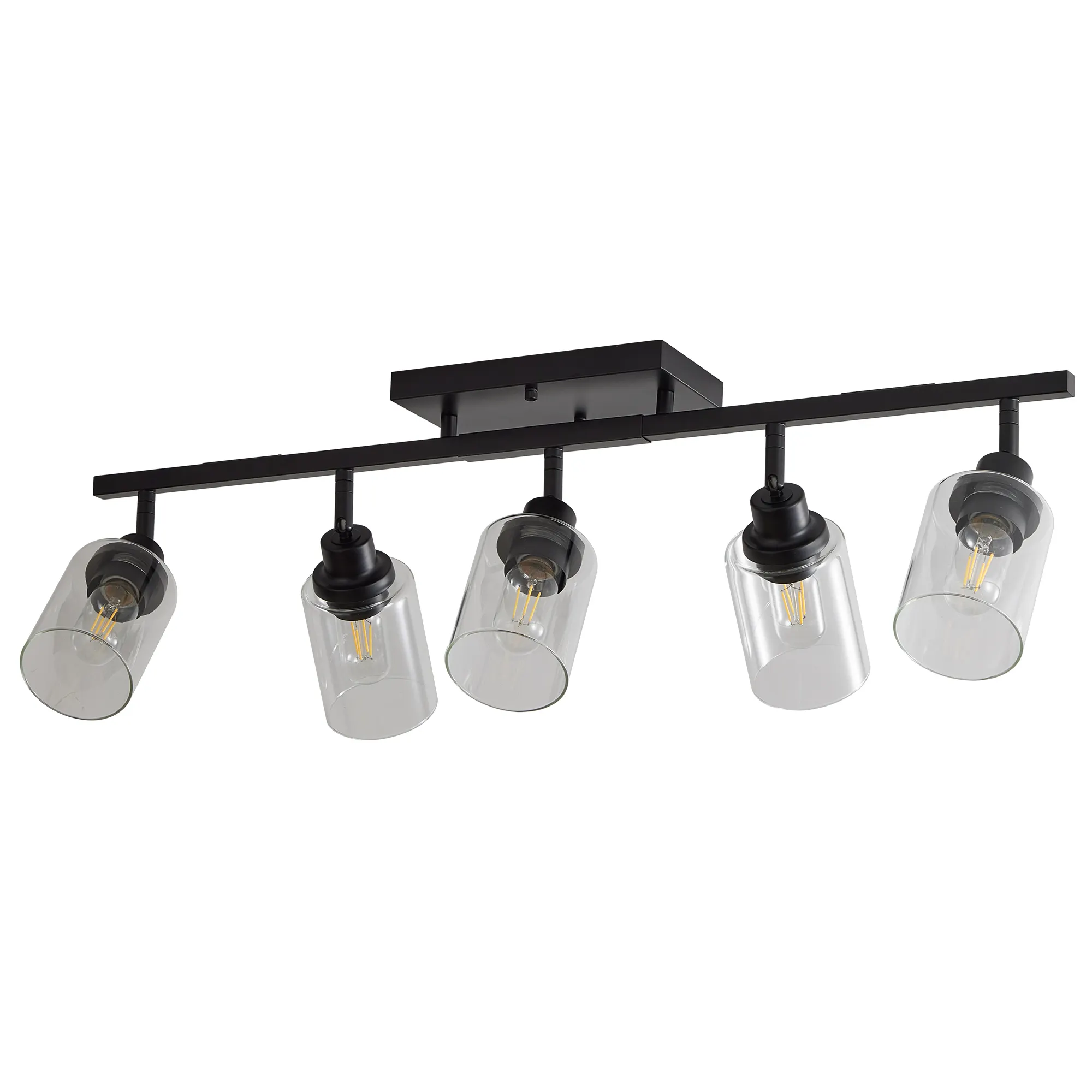 5-Light Clear Glass Semi-Flush Mount Ceiling Light, image 9 of 9