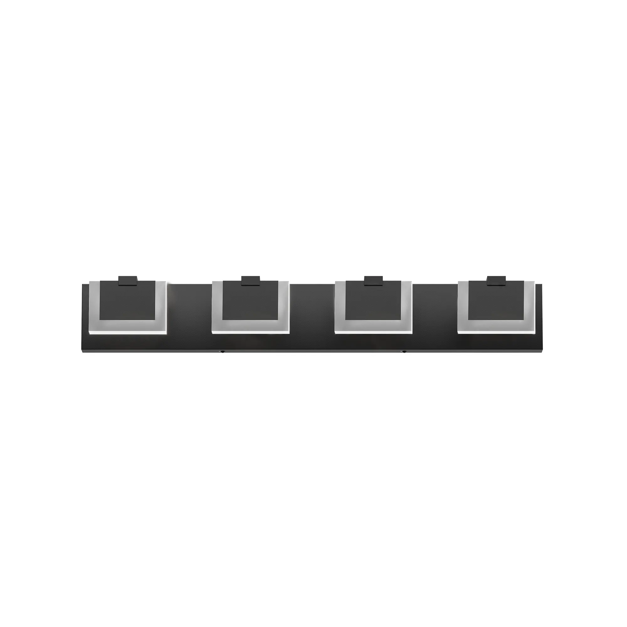 Modern Matte Black 4-Light Acrylic Vanity Light, image 5 of 9