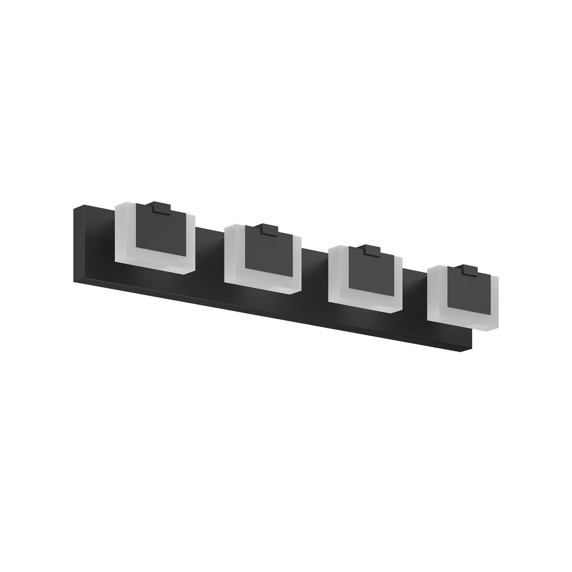 Modern Matte Black 4-Light Acrylic Vanity Light, image 7 of 9
