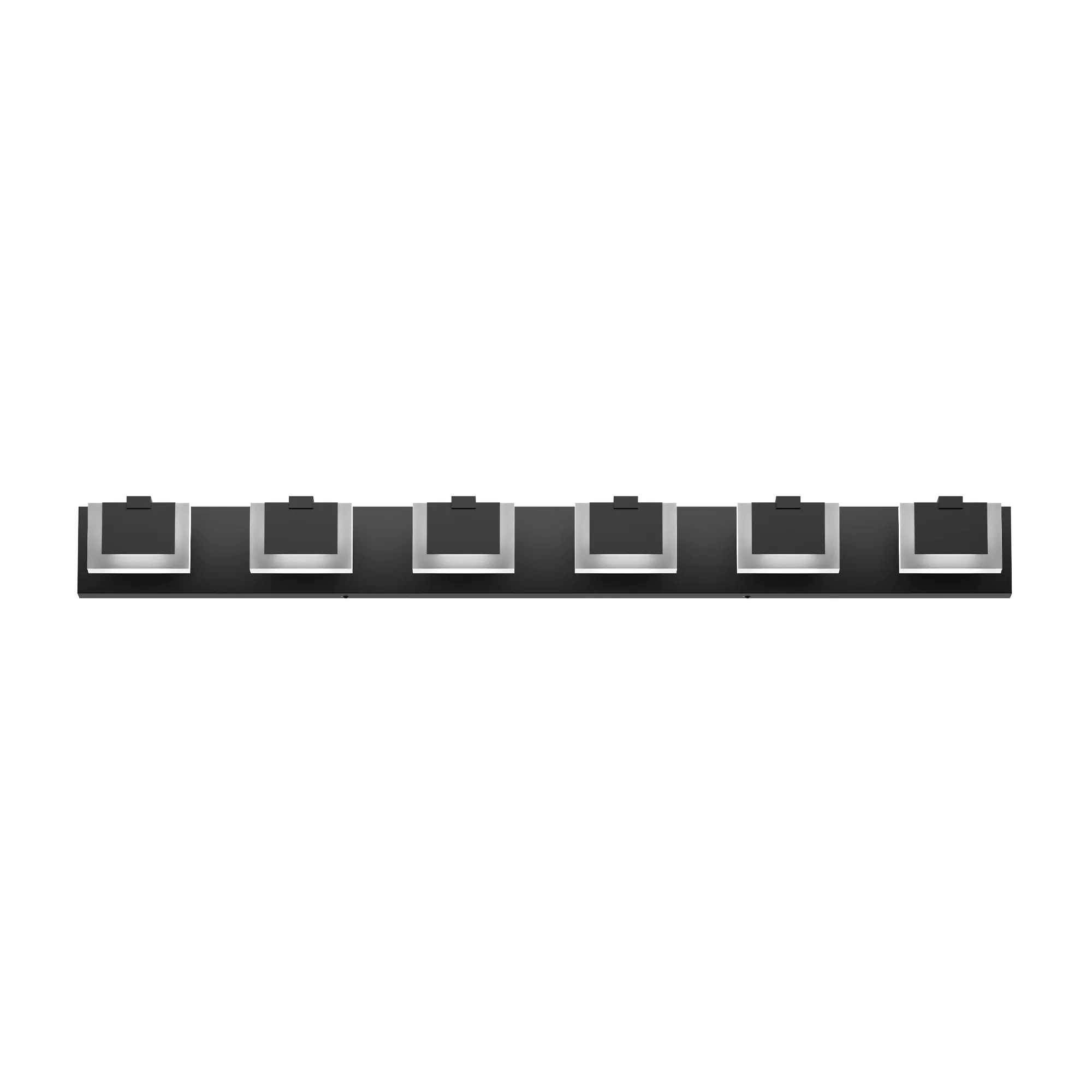 Modern Matte Black 6-Light Acrylic Vanity Light, image 7 of 9