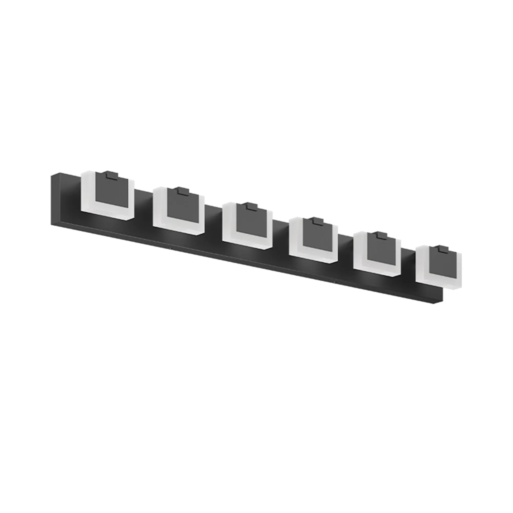 Modern Matte Black 6-Light Acrylic Vanity Light, image 8 of 9