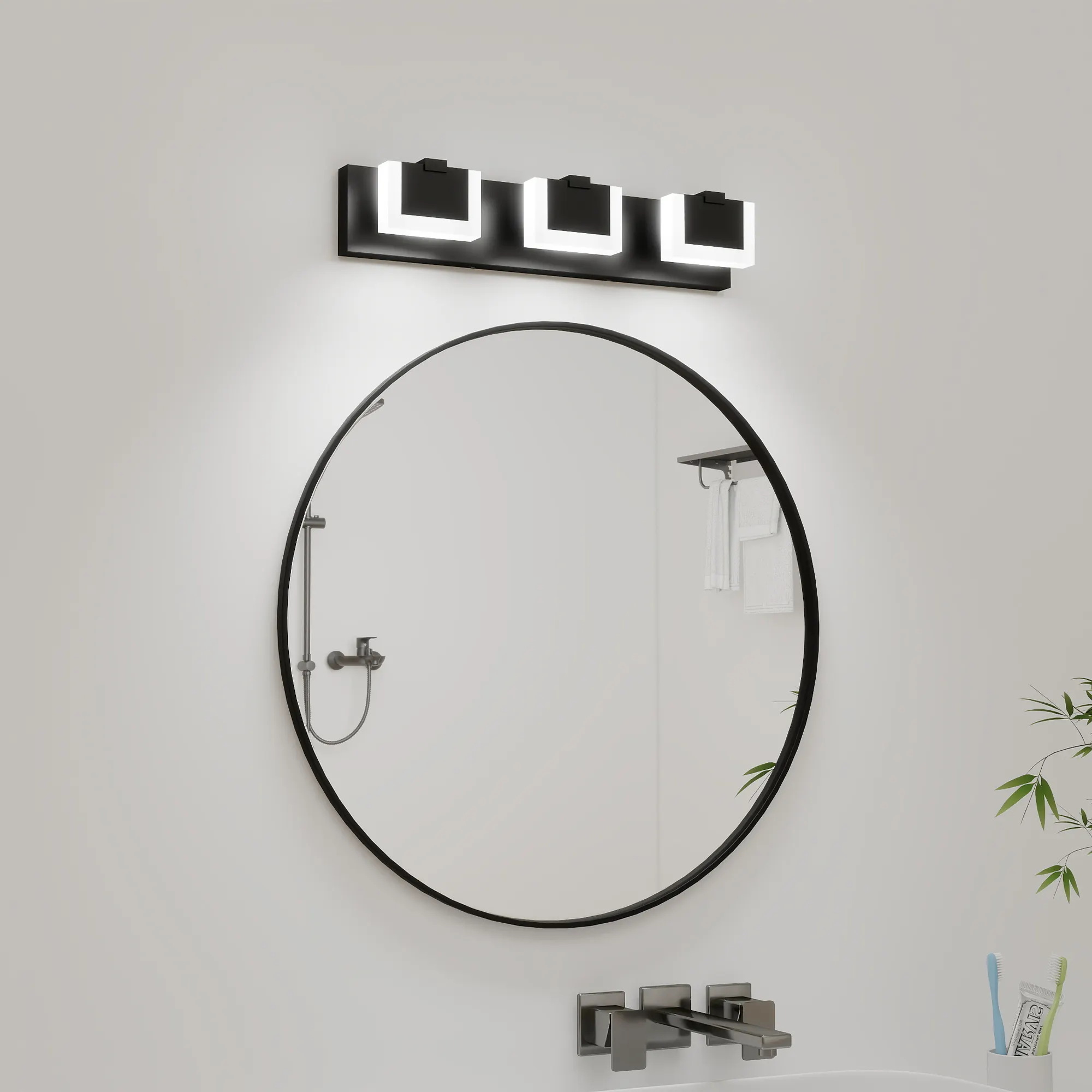 Modern 3-Light Acrylic Vanity Light, image 9 of 10