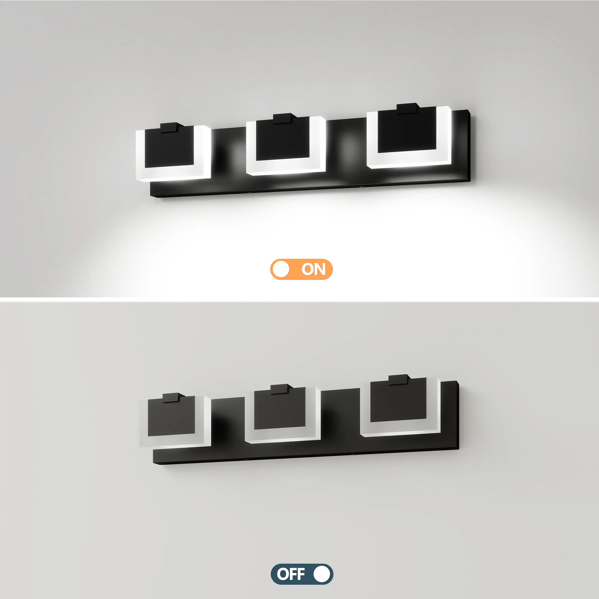 Modern 3-Light Acrylic Vanity Light, image 7 of 10