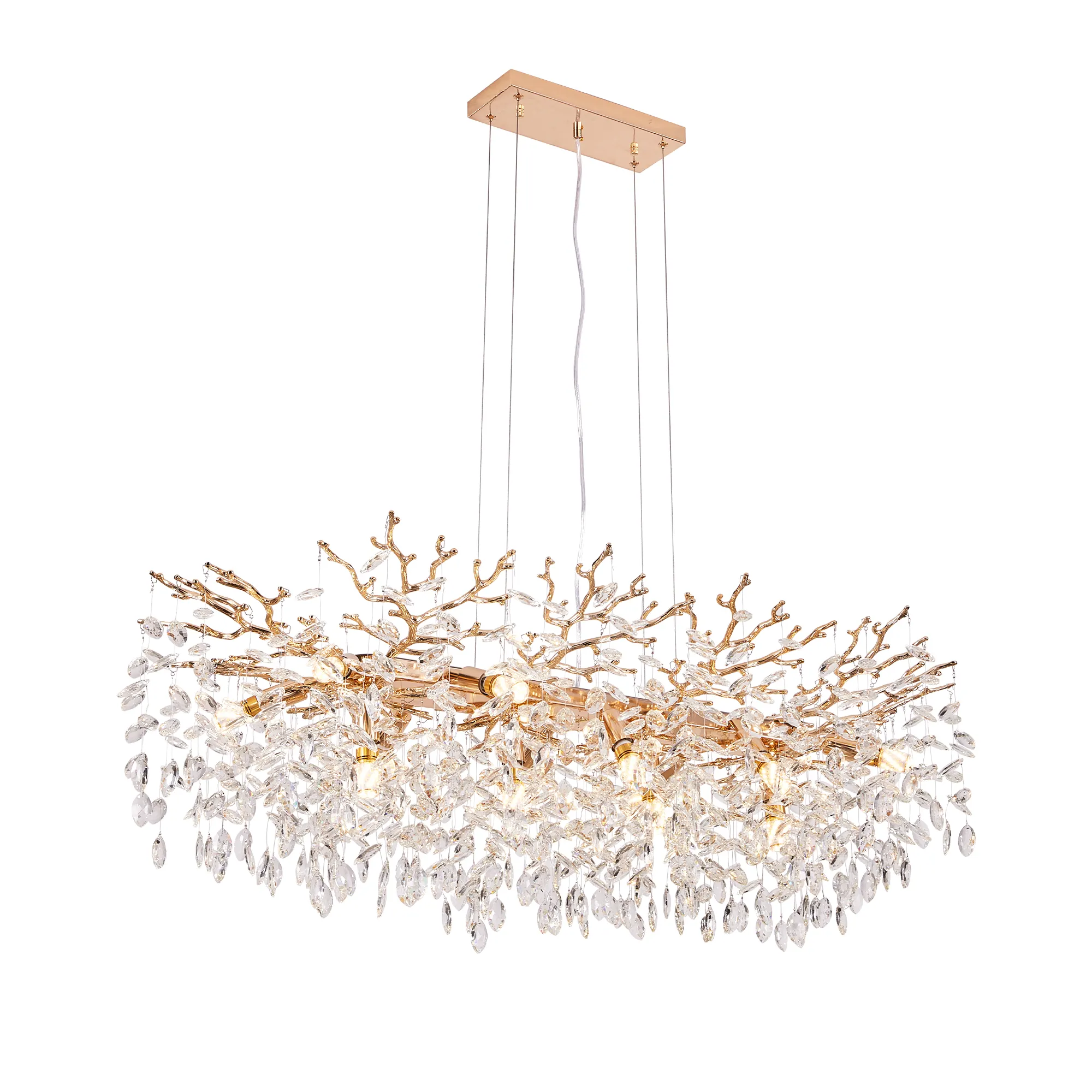 Modern Gold 14-Light Crystal Chandelier, image 6 of 8