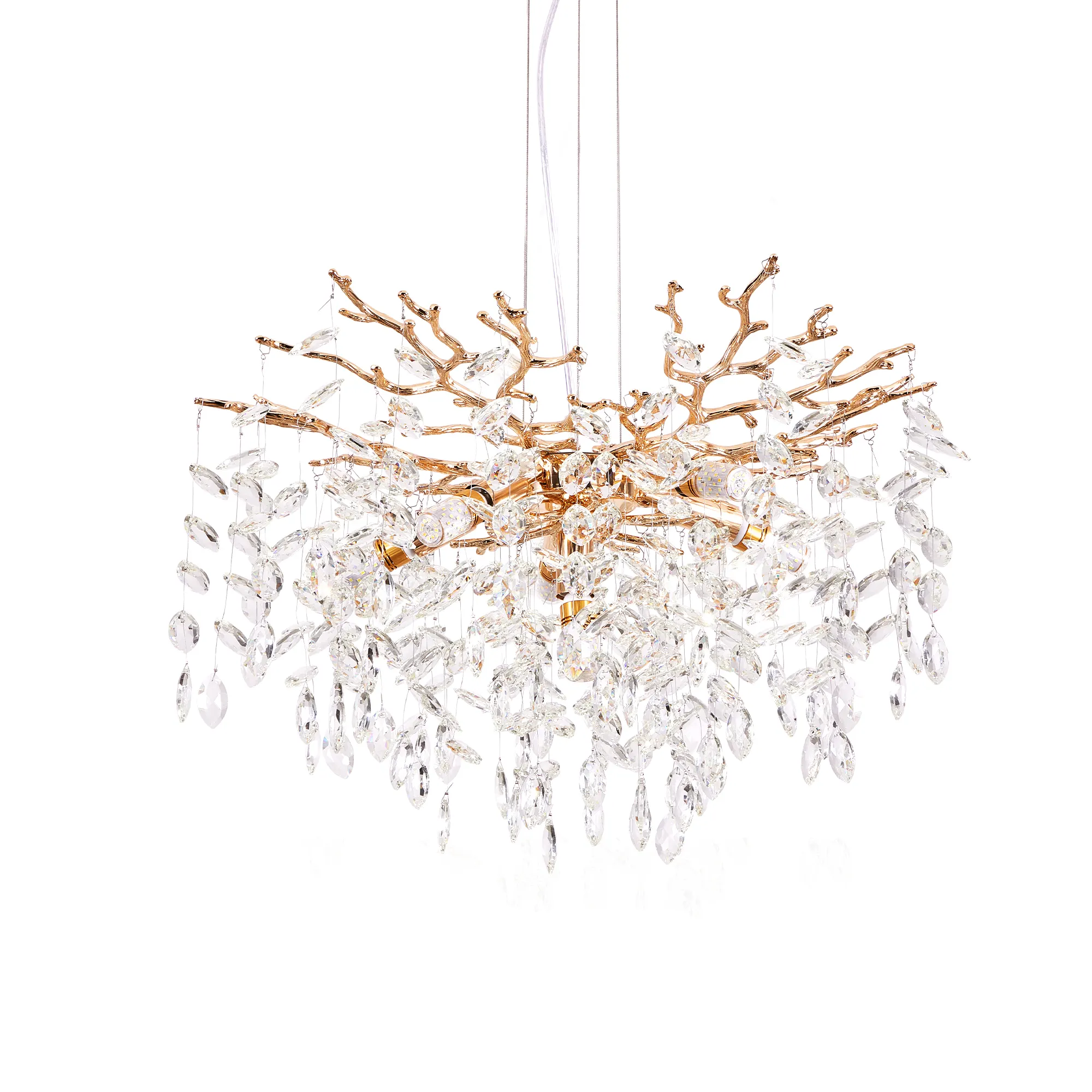Modern Gold 6-Light Crystal Chandelier, image 7 of 9