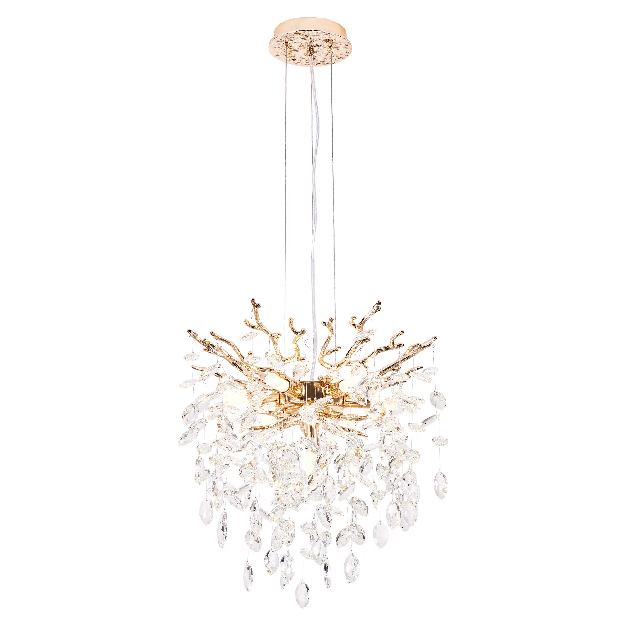 Modern Gold 7-Light Crystal Chandelier, image 7 of 9