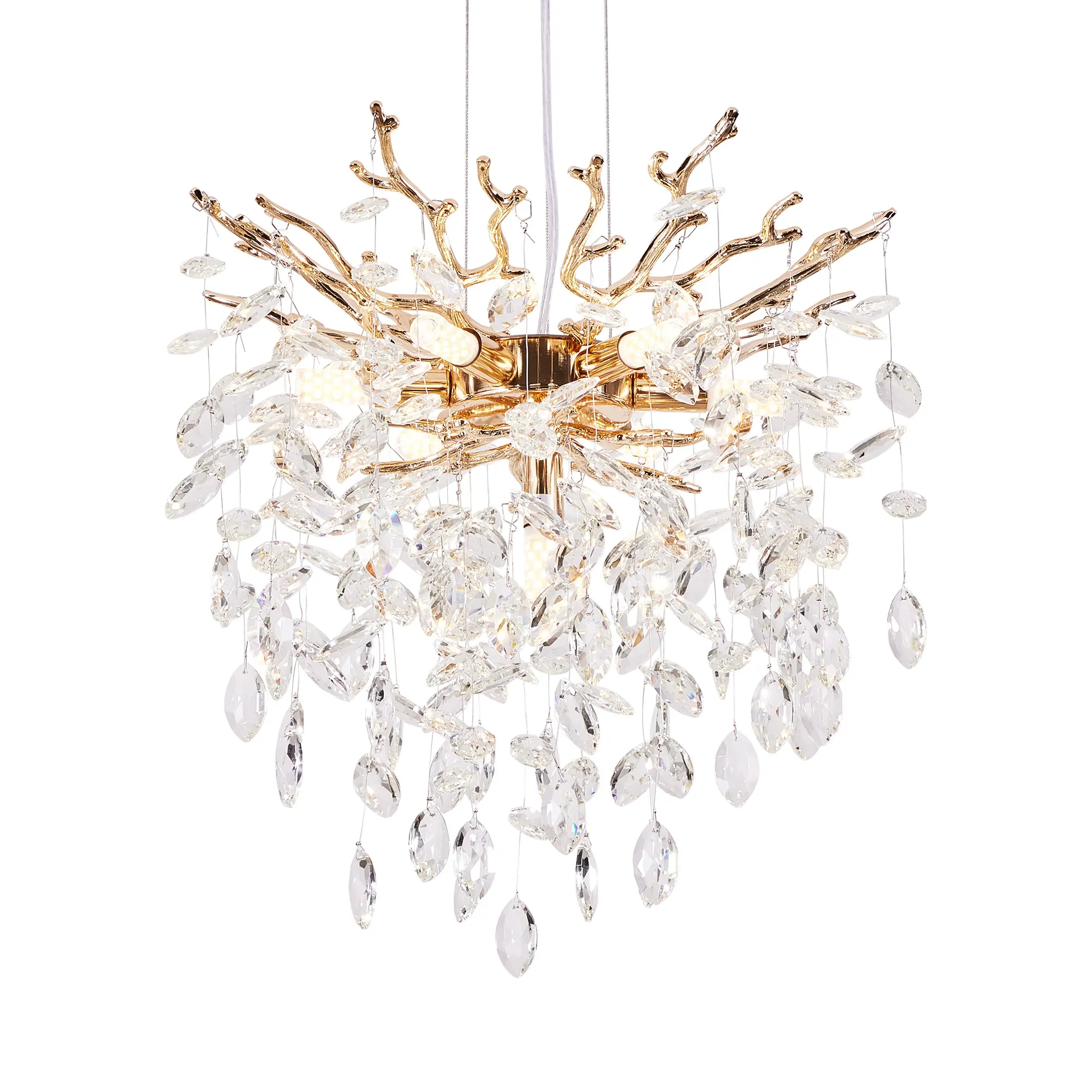 Modern Gold 7-Light Crystal Chandelier, image 8 of 9
