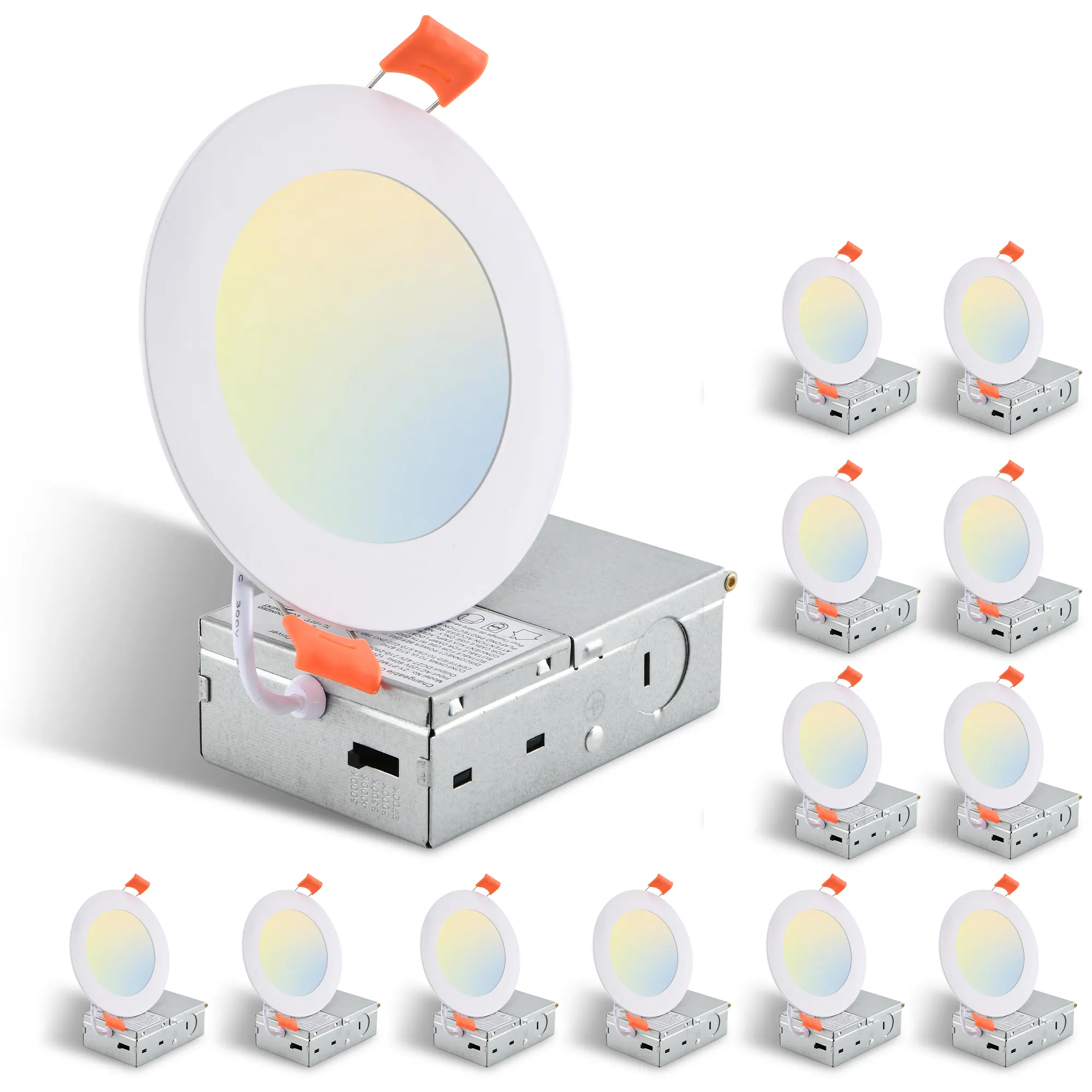 Flush Mount Ceiling Light, Dimmable (12-Pack)