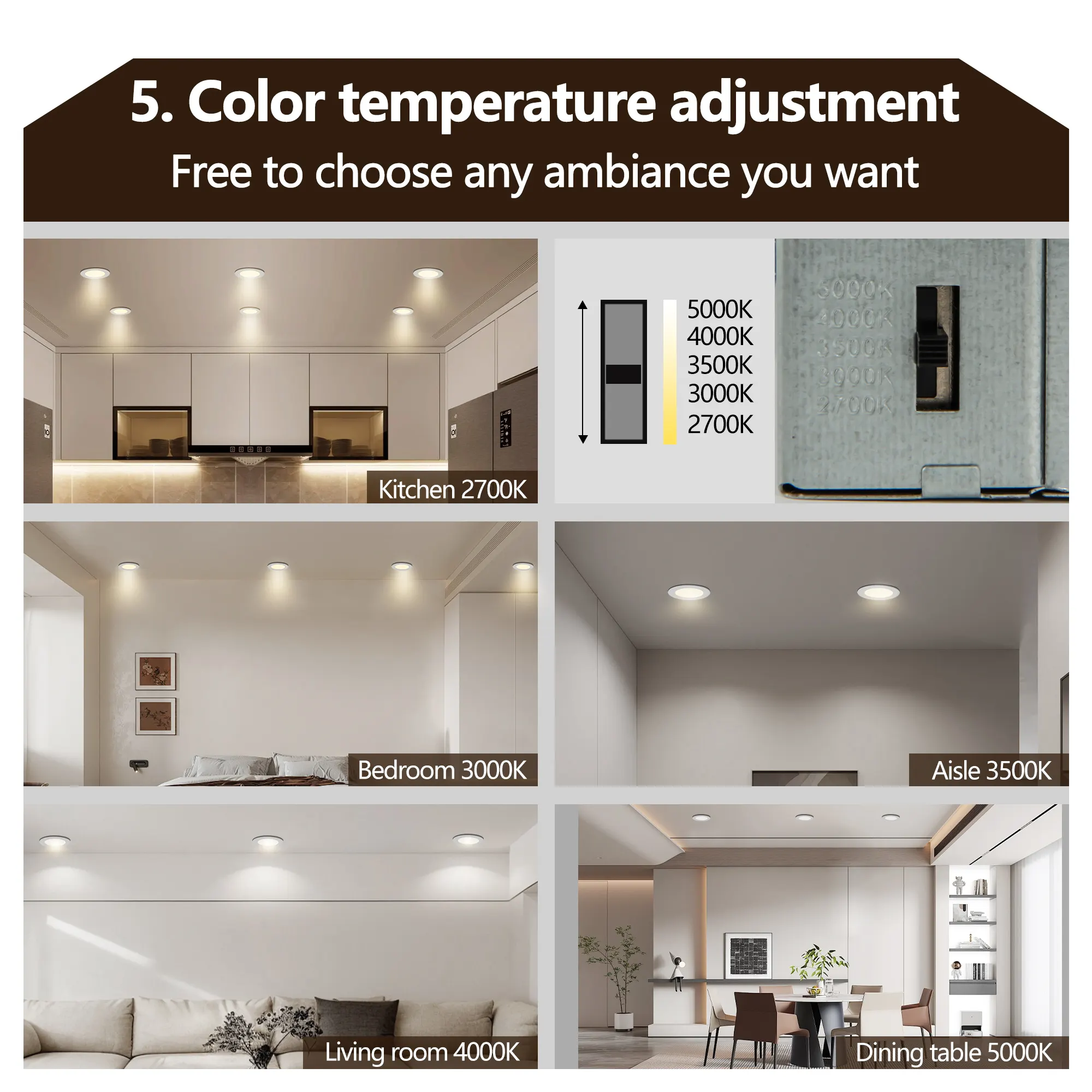 Flush Mount Ceiling Light, Dimmable (12-Pack), image 6 of 6