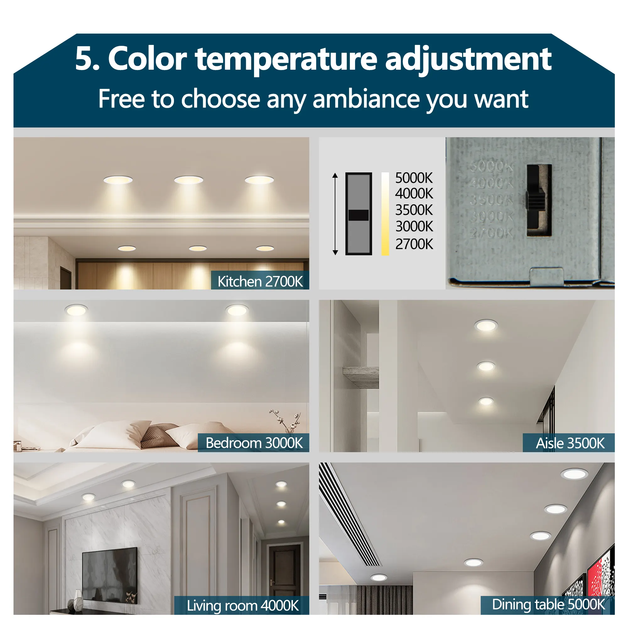 Flush Mount Ceiling Light, 6 in (12-Pack), image 8 of 8