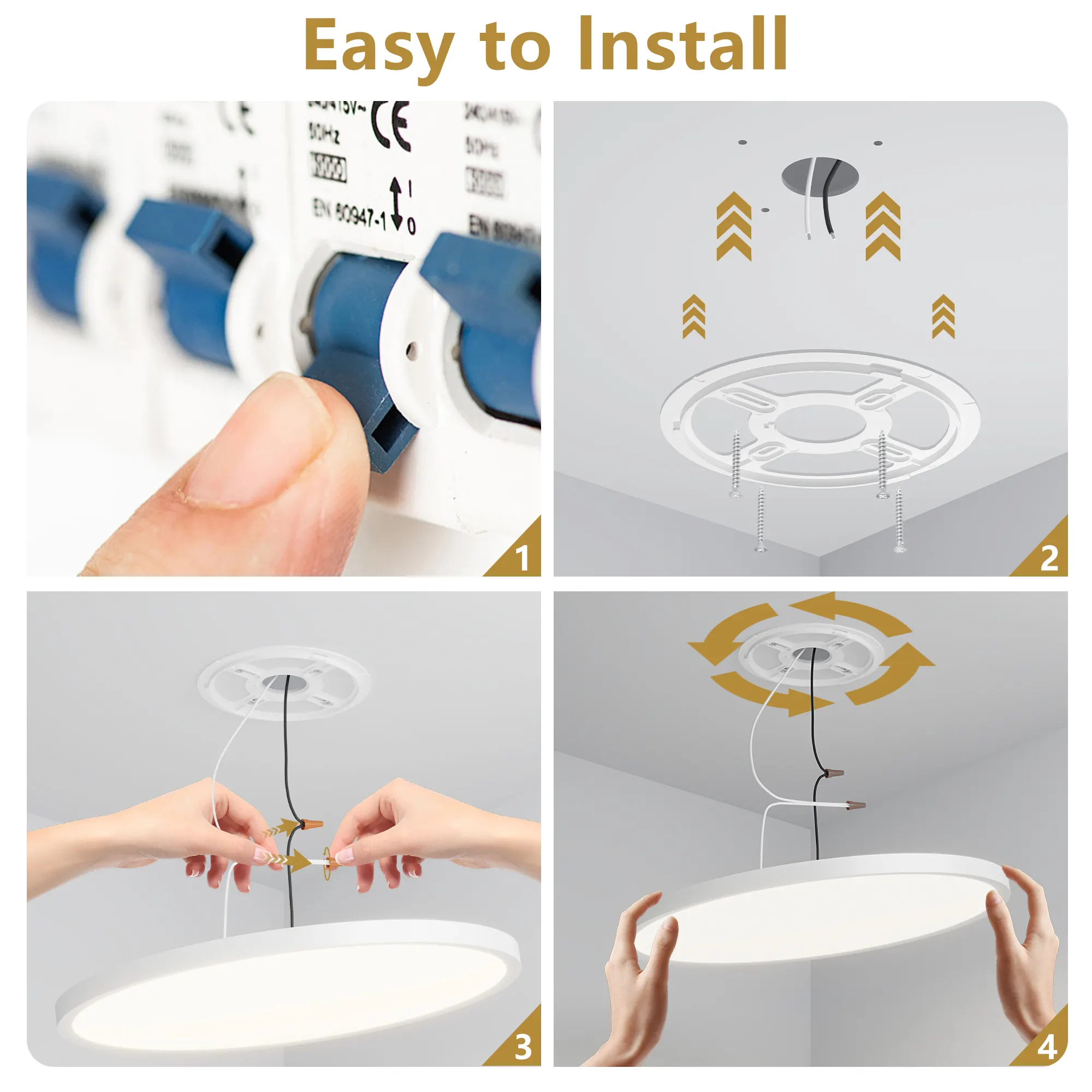 Flush Mount Ceiling Light, 12 in · Dimmable (6-Pack), image 7 of 7
