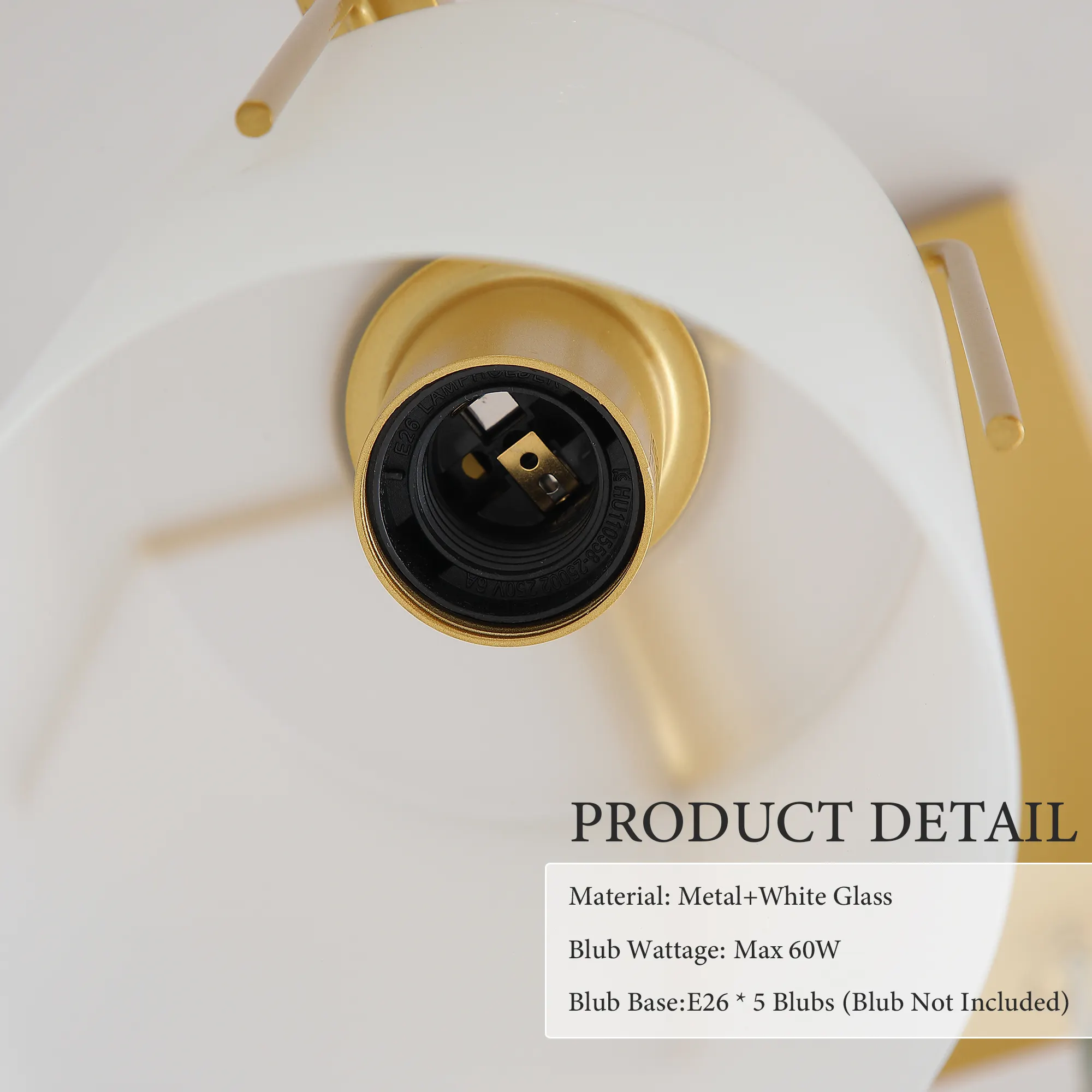 Modern Gold 3-Light Frosted Glass Linear Chandelier, image 3 of 10
