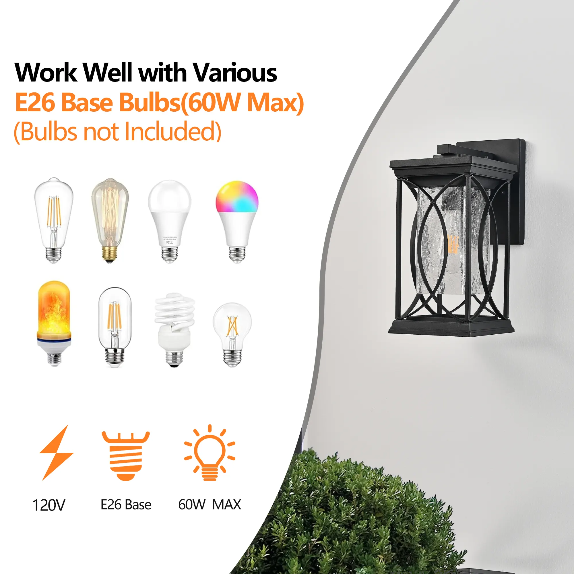 Glass Outdoor Wall Lantern, 14 in, image 8 of 9