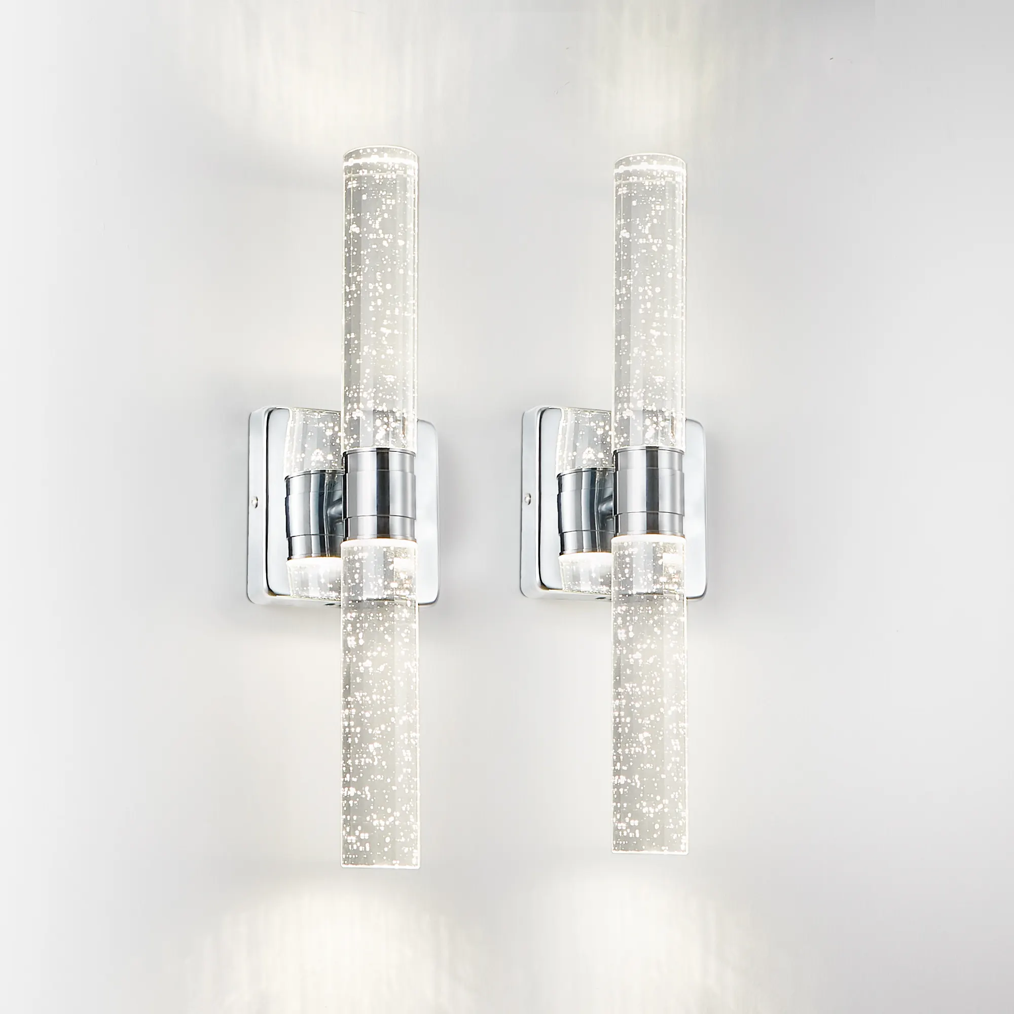 Contemporary Chrome Crystal Wall Sconce (2-Pack), image 7 of 9