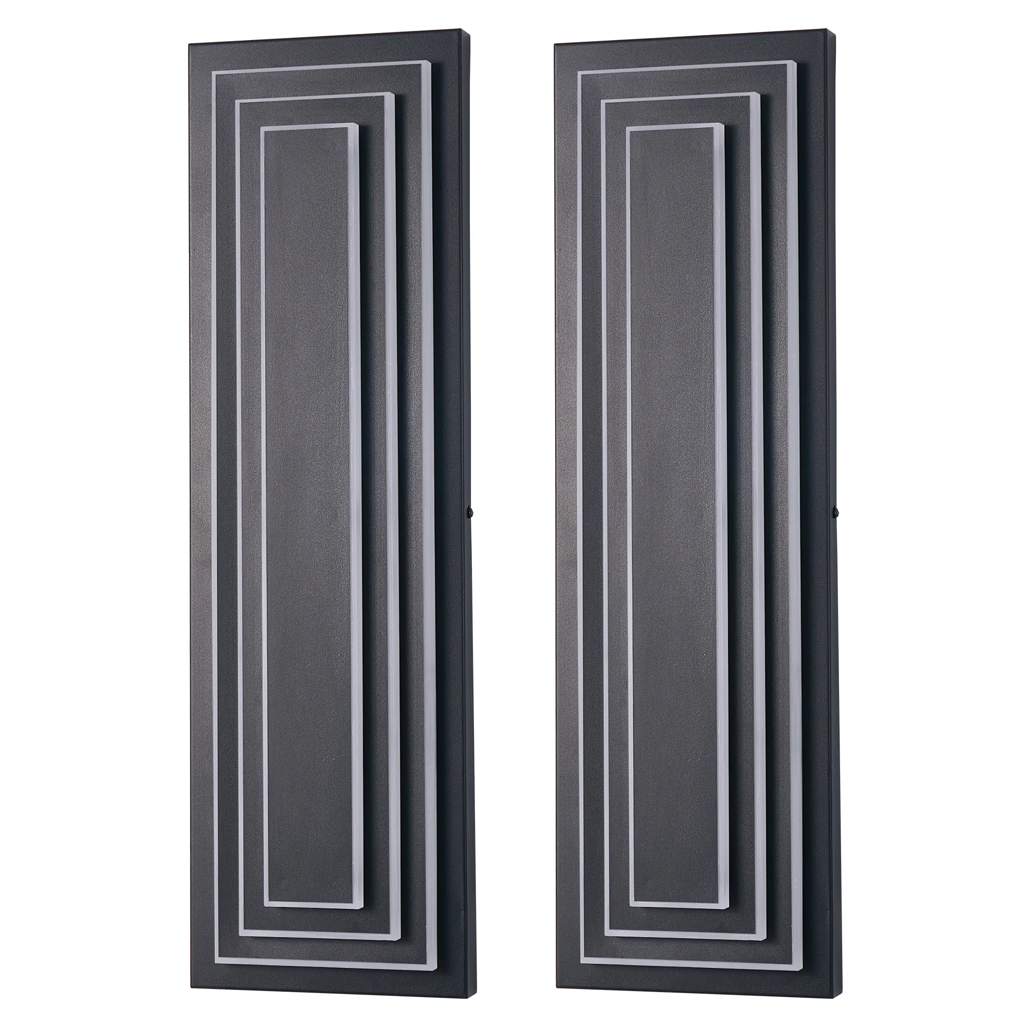 Modern Black Outdoor Wall Light, 23.6 in (2-Pack), image 8 of 9