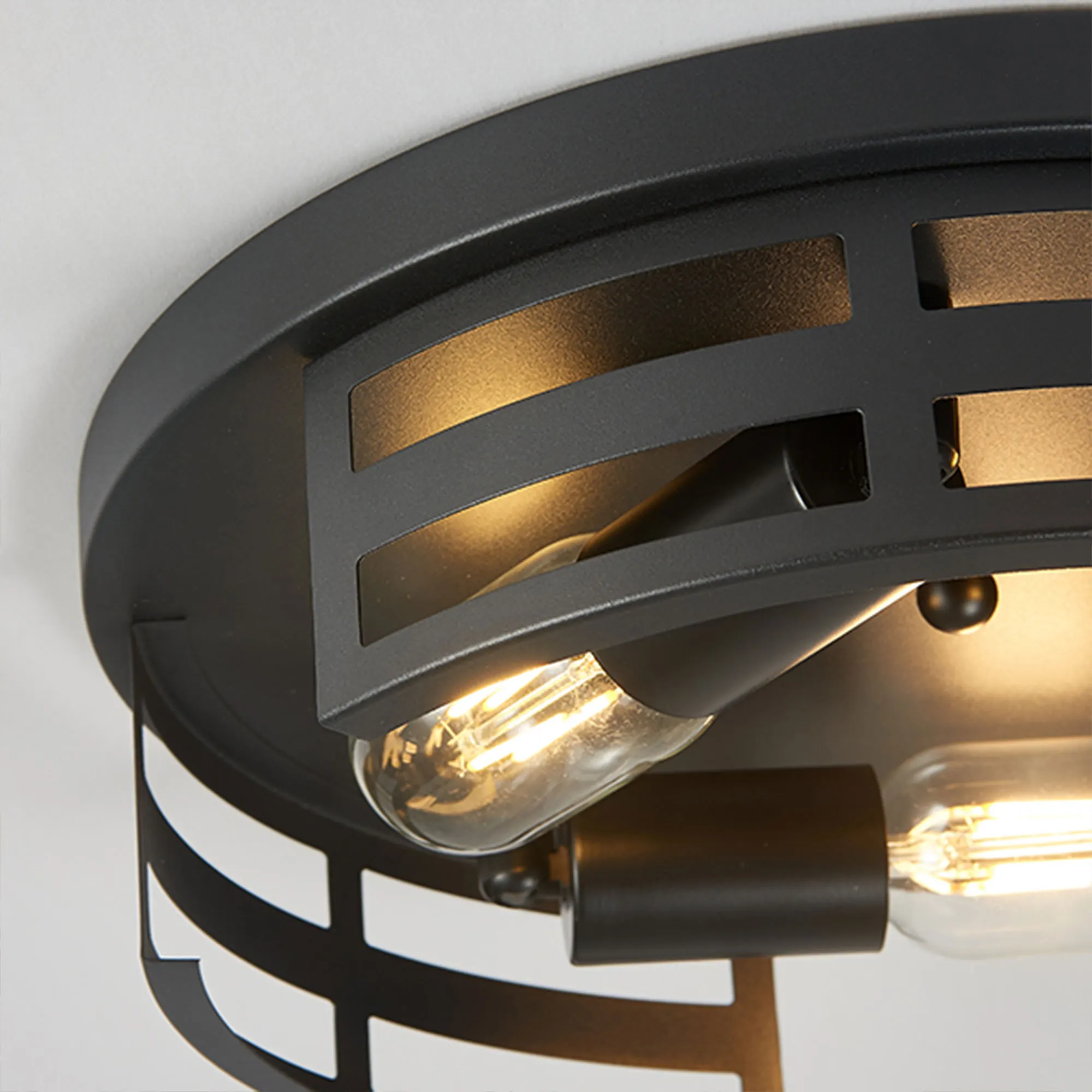 Farmhouse 3-Light Flush Mount Ceiling Light, 13 in (2-Pack)