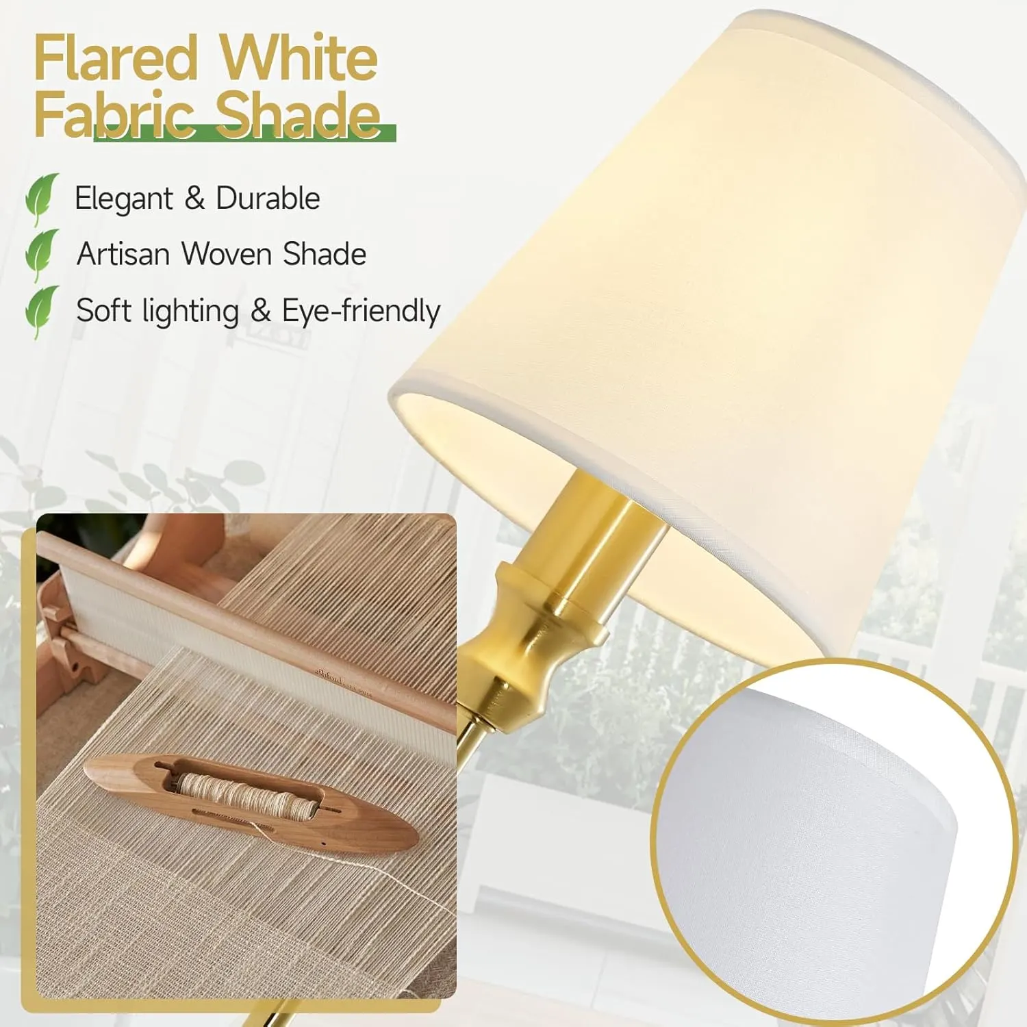 Vintage Gold 6-Light Fabric Vanity Light, image 6 of 7