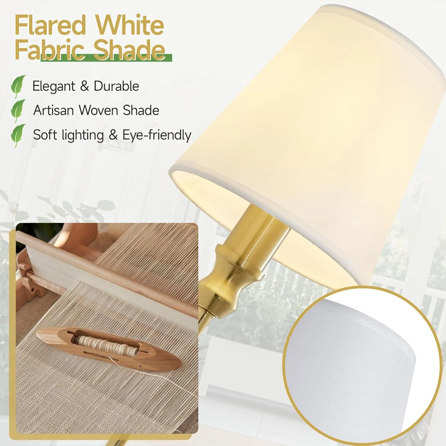 Vintage Gold 6-Light Fabric Vanity Light, image 6 of 7