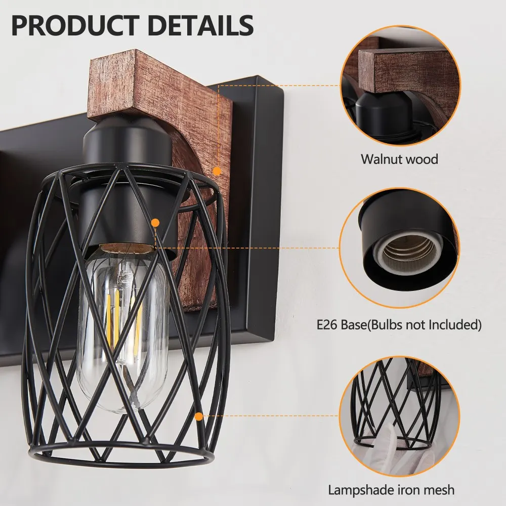 Industrial Black 7-Light Vanity Light, 44 in, image 3 of 5