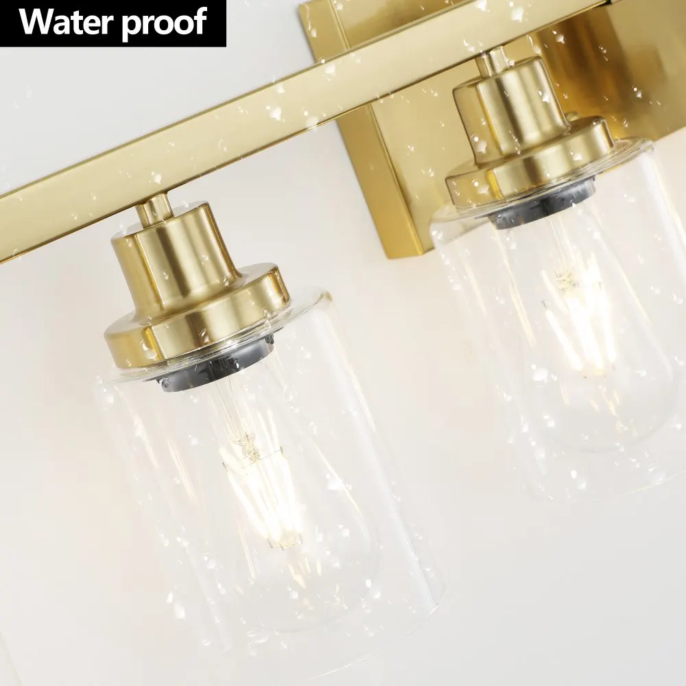 Modern Gold 10-Light Clear Glass Vanity Light, 52 in, image 3 of 5
