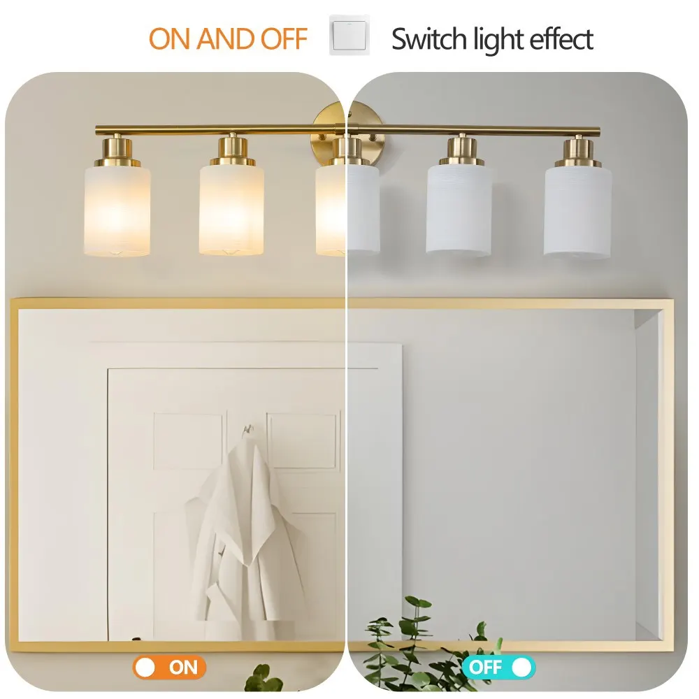 Modern 5-Light Frosted Glass Vanity Light, 31 in, image 4 of 5