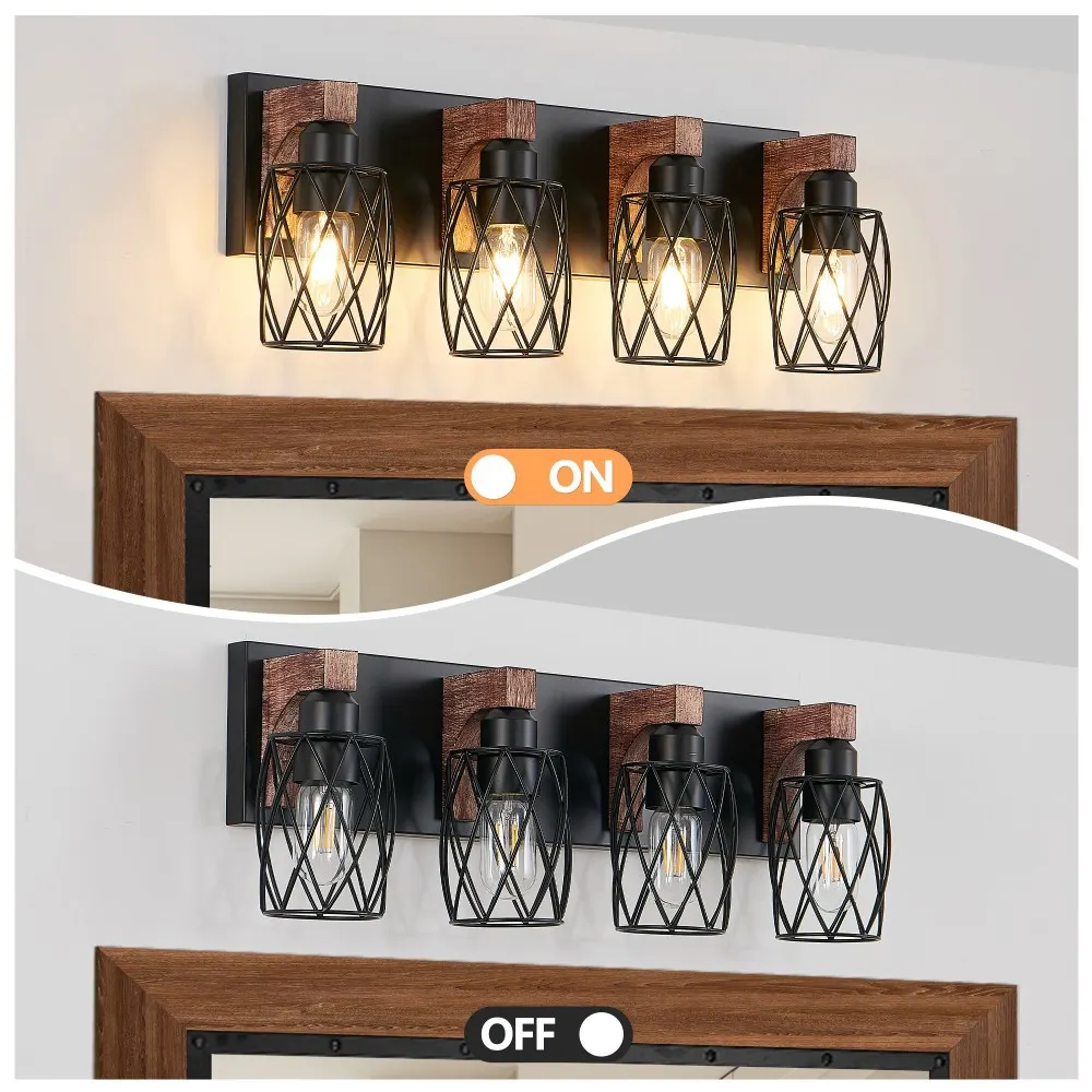 Industrial Black 5-Light Vanity Light, 31 in, image 4 of 5